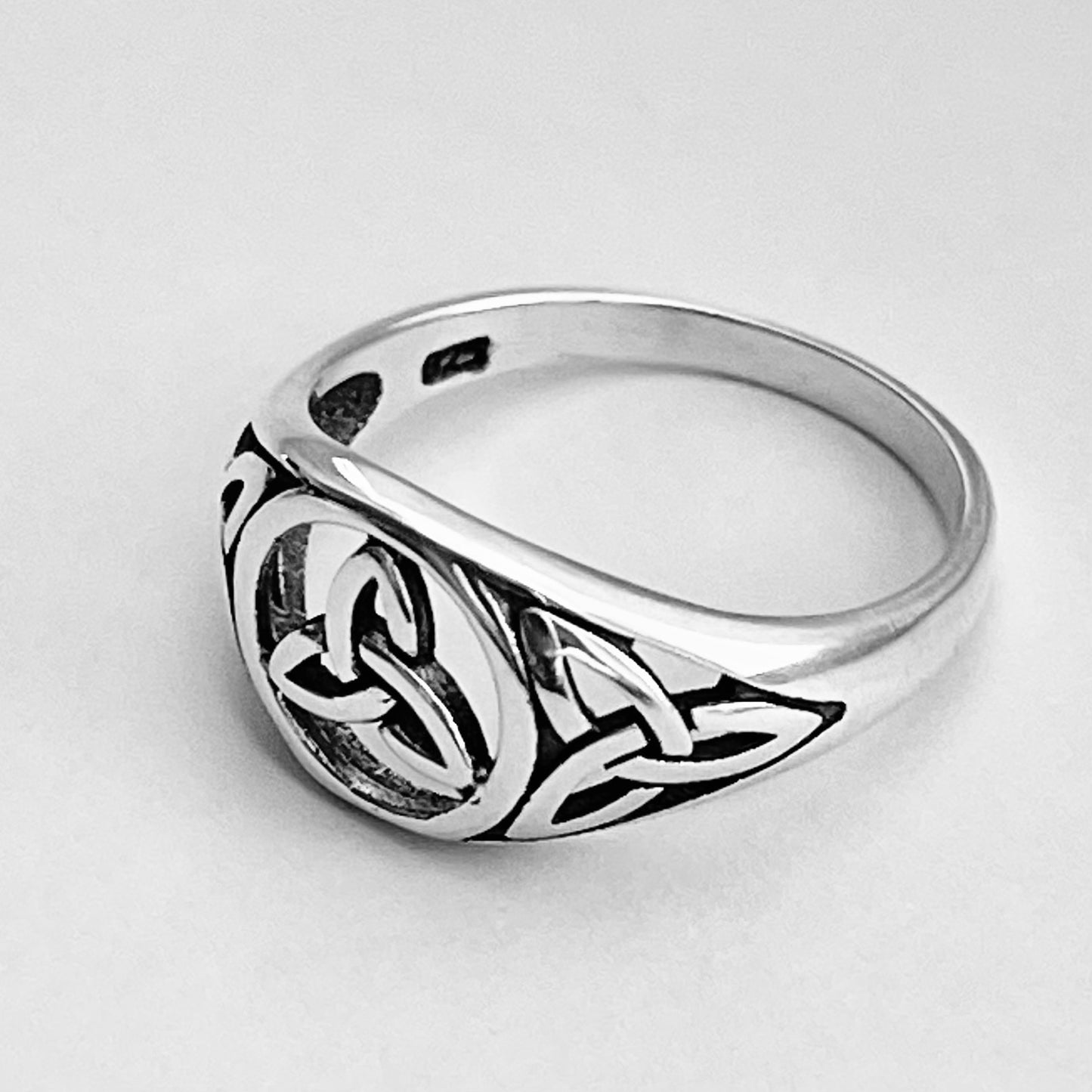 Sterling Silver Triple Triquetra Celtic Ring, Love Silver Rings