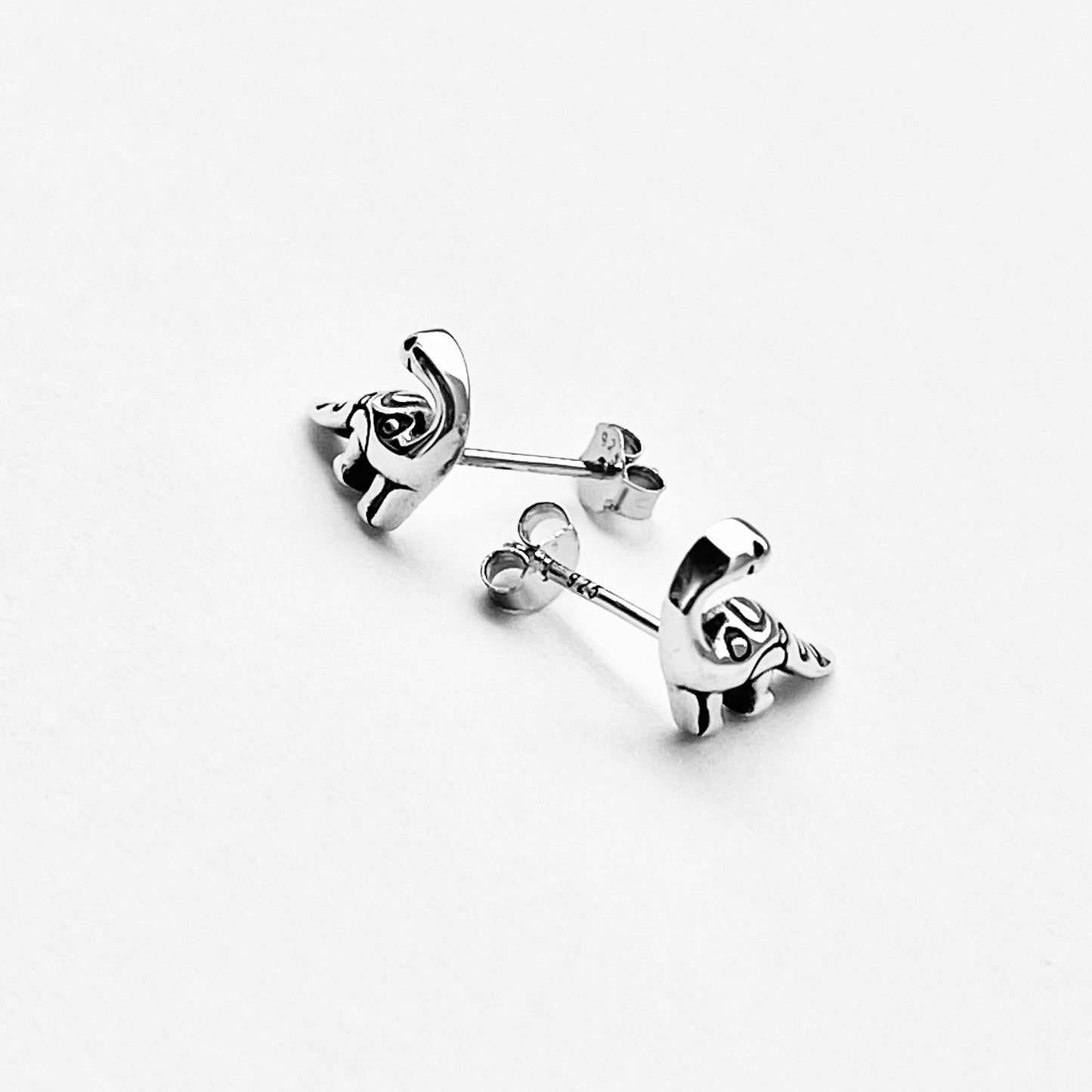 Sterling Silver Dinosaur Stud Earring, Reptile Animal Earrings, Dino Jewelry