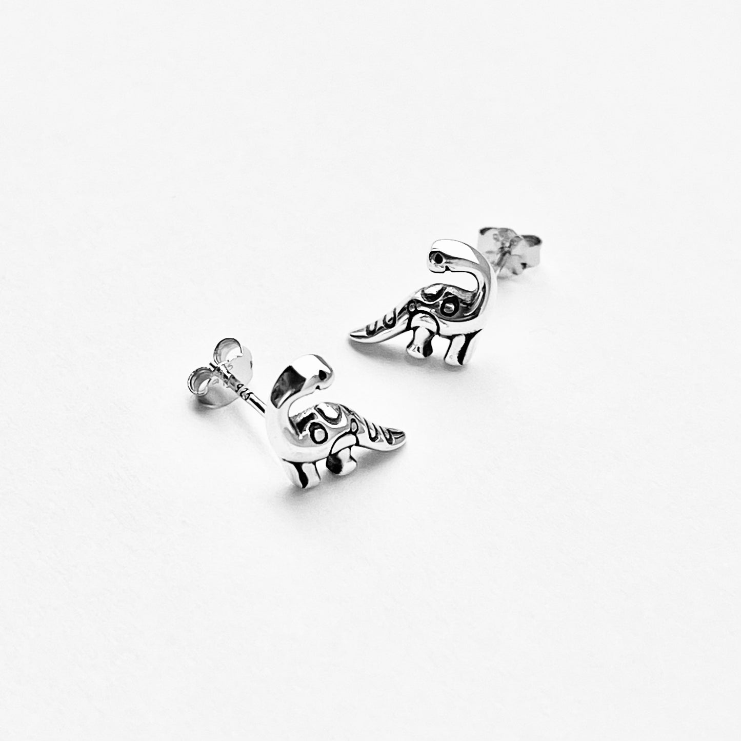 Sterling Silver Dinosaur Stud Earring, Reptile Animal Earrings, Dino Jewelry