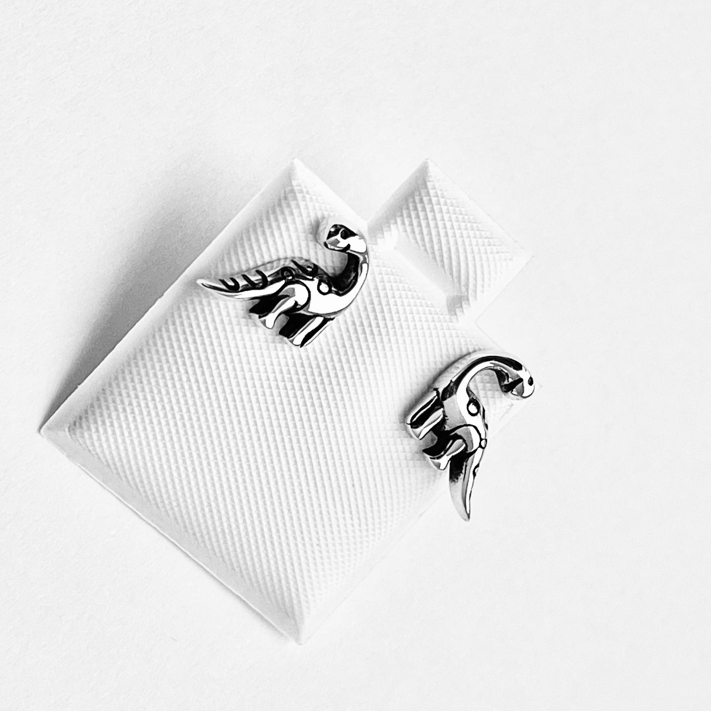 Sterling Silver Dinosaur Stud Earring, Reptile Animal Earrings, Dino Jewelry