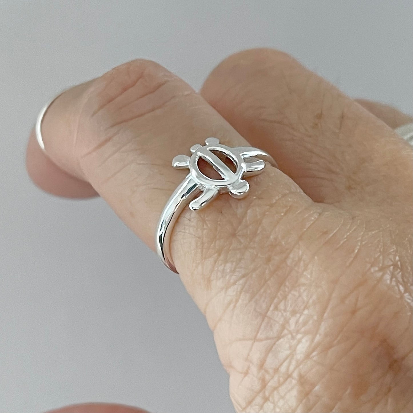 Sterling Silver High Polish Open Turtle Ring, Sea Animal Ring, Silver Rings, Ocean Ring