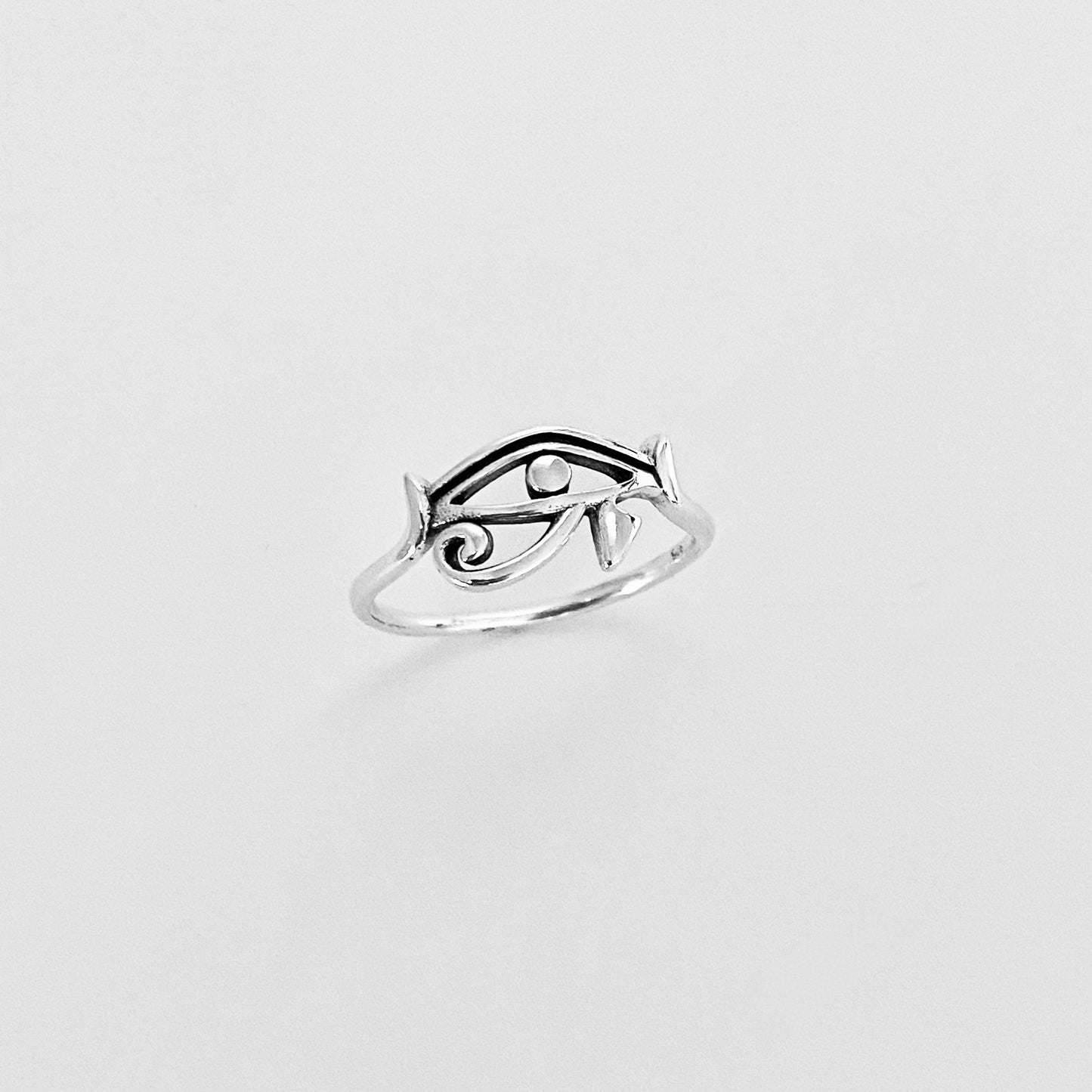 925 Sterling Silver Dainty Eye of Ra Ring | Eye of Horus Protection Silver Rings