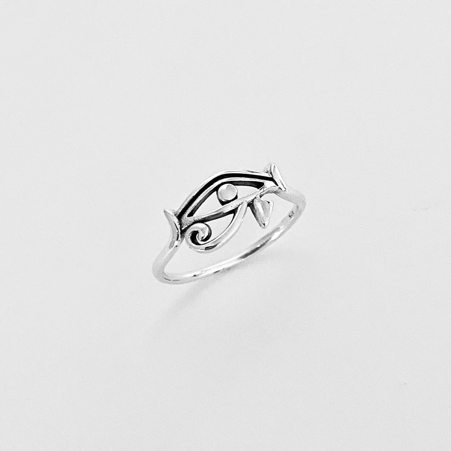 925 Sterling Silver Dainty Eye of Ra Ring | Eye of Horus Protection Silver Rings
