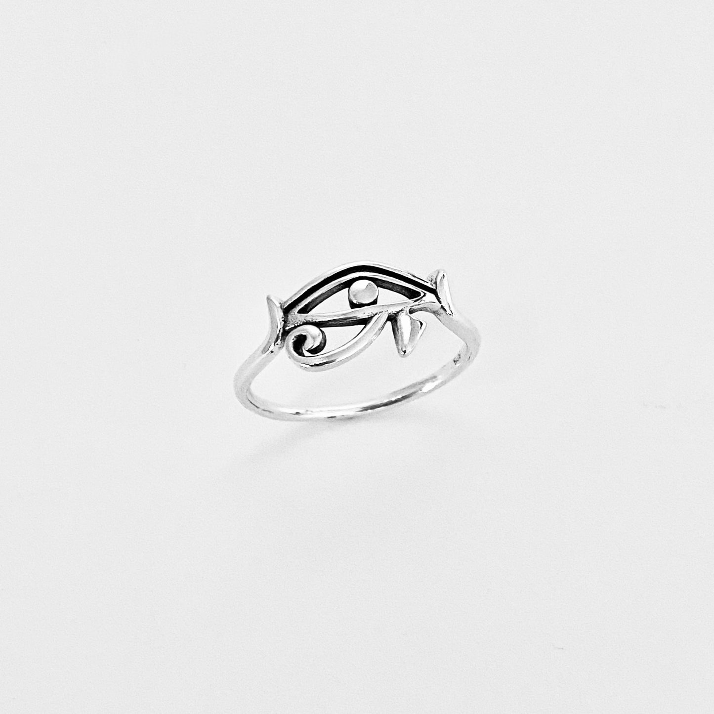 925 Sterling Silver Dainty Eye of Ra Ring | Eye of Horus Protection Silver Rings