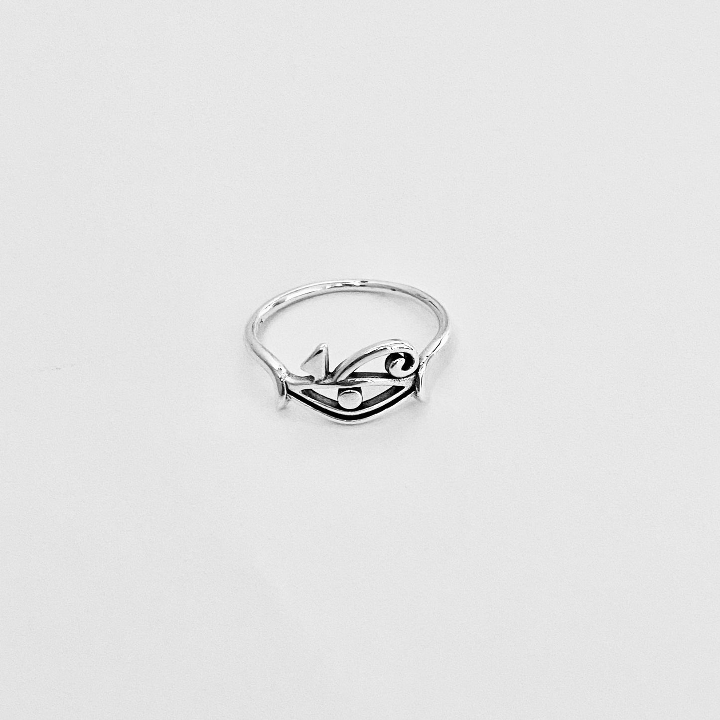 925 Sterling Silver Dainty Eye of Ra Ring | Eye of Horus Protection Silver Rings