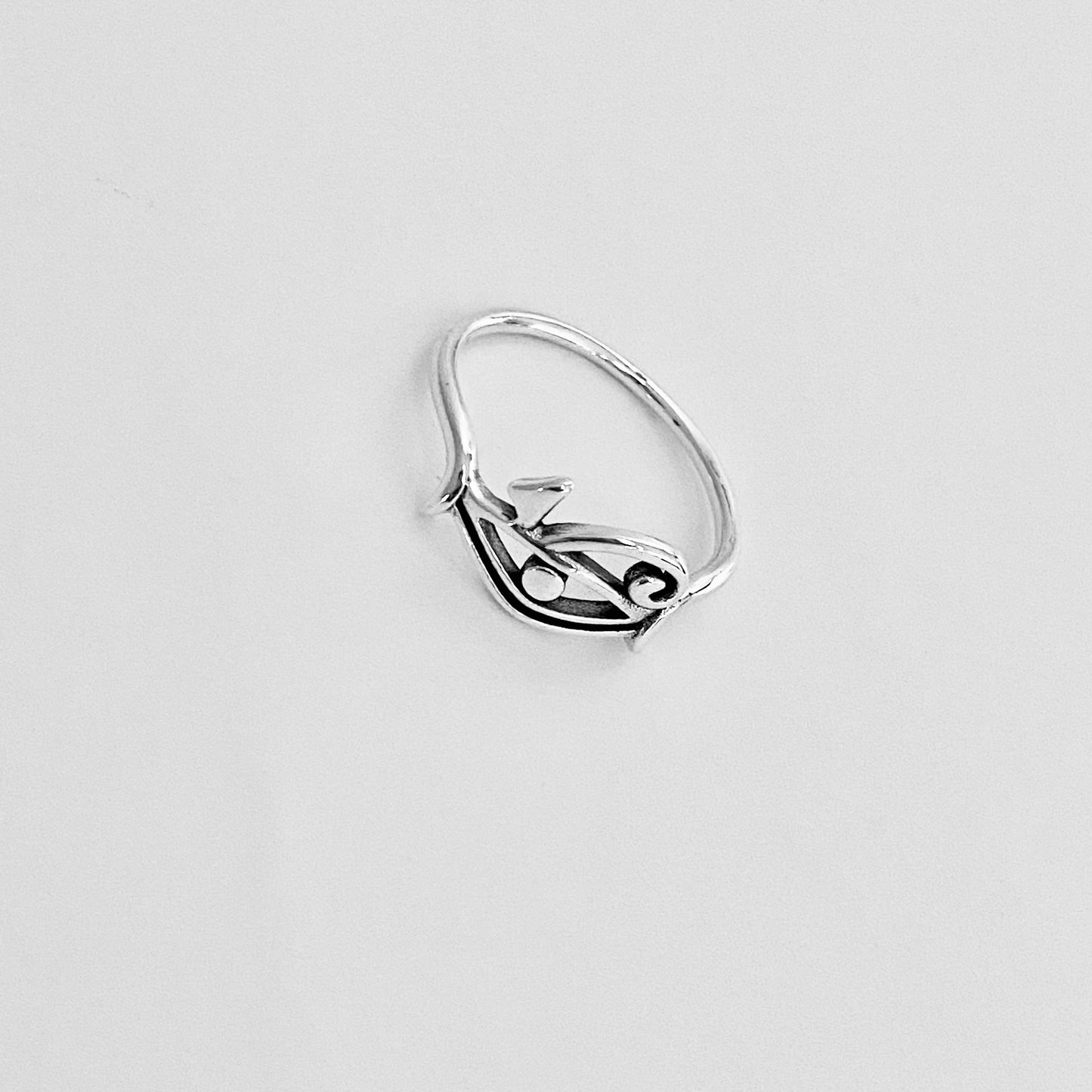 925 Sterling Silver Dainty Eye of Ra Ring | Eye of Horus Protection Silver Rings