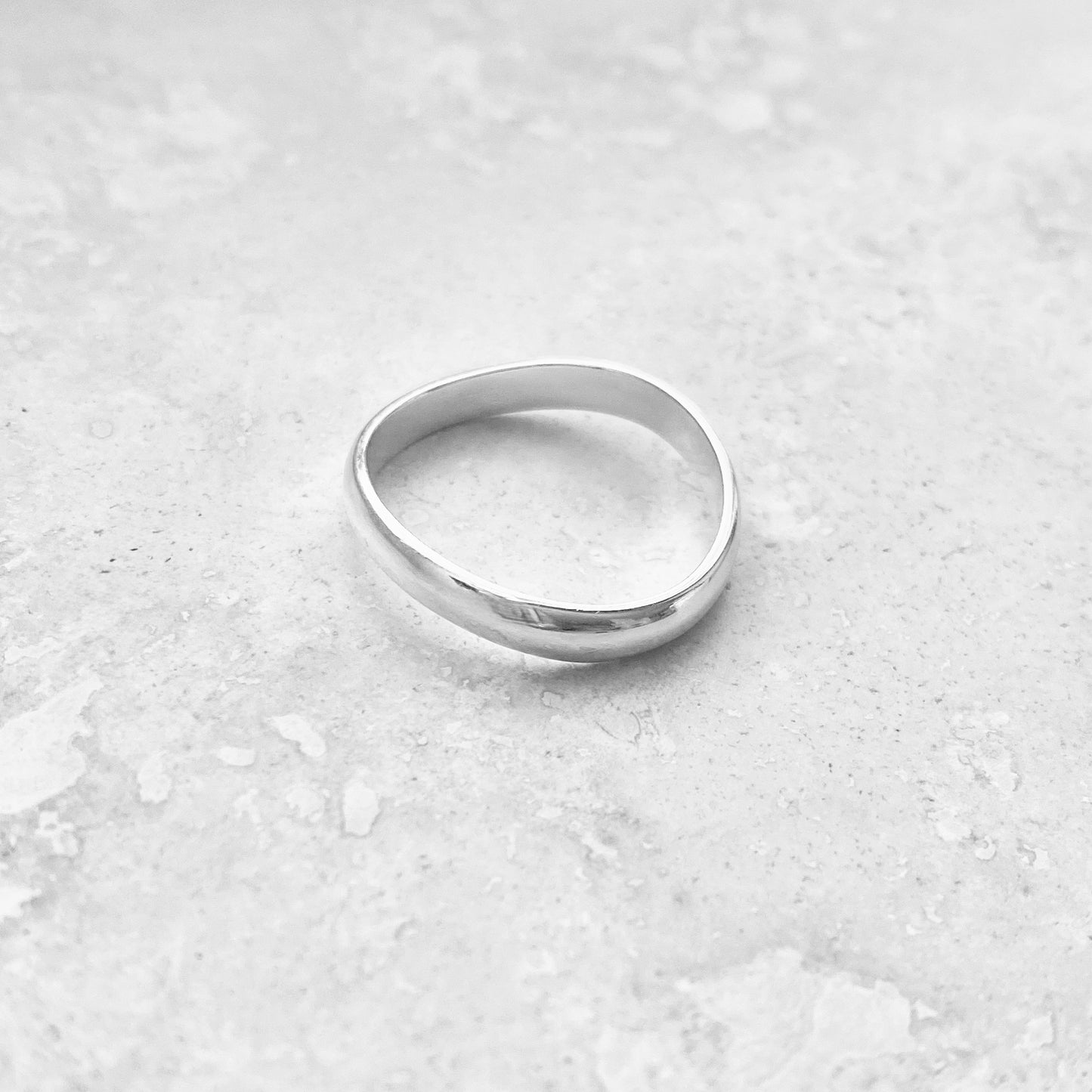 Sterling Silver High Polish 3mm Curve Band, Unisex Wedding Ring, Stackable Jewelry