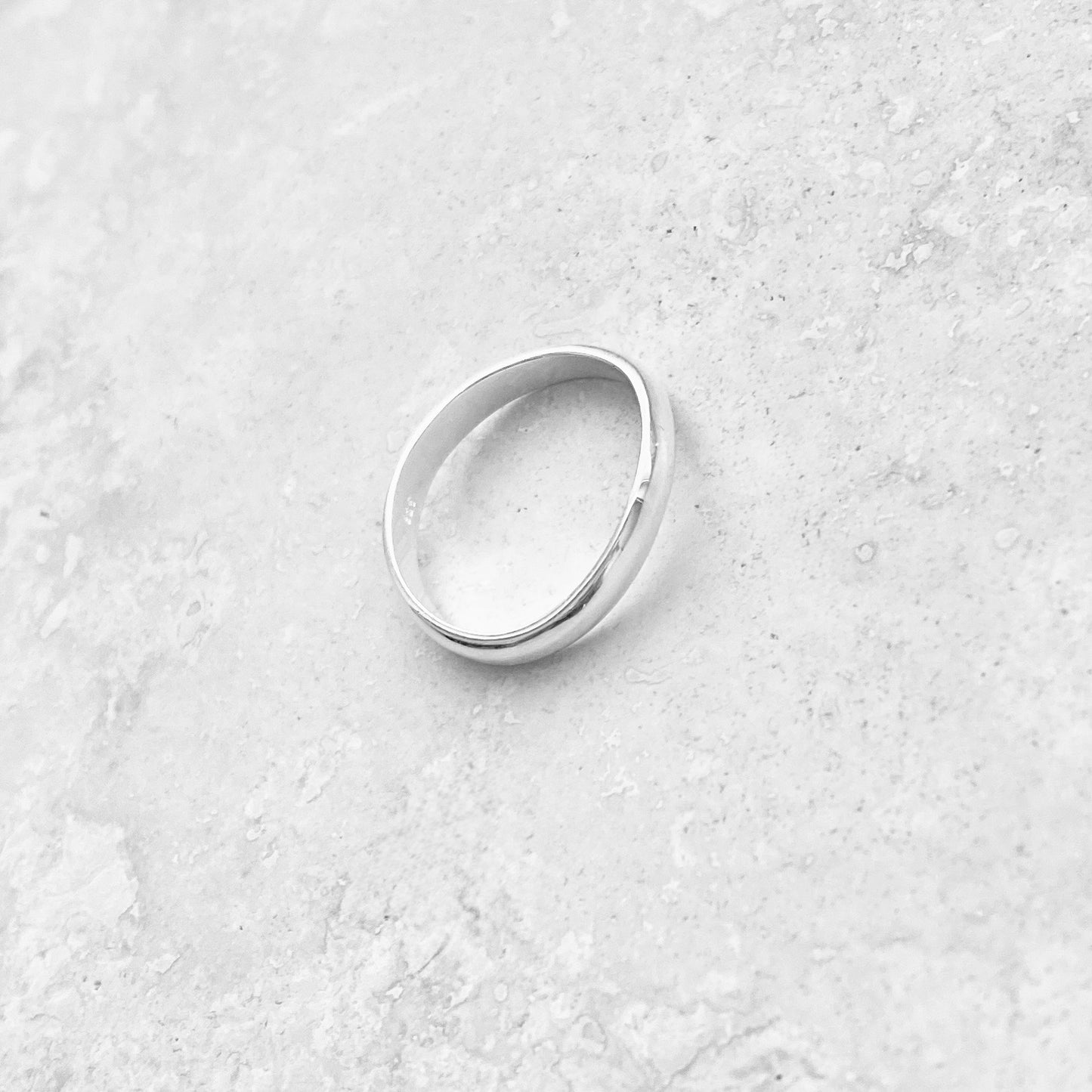 Sterling Silver High Polish 3mm Curve Band, Unisex Wedding Ring, Stackable Jewelry