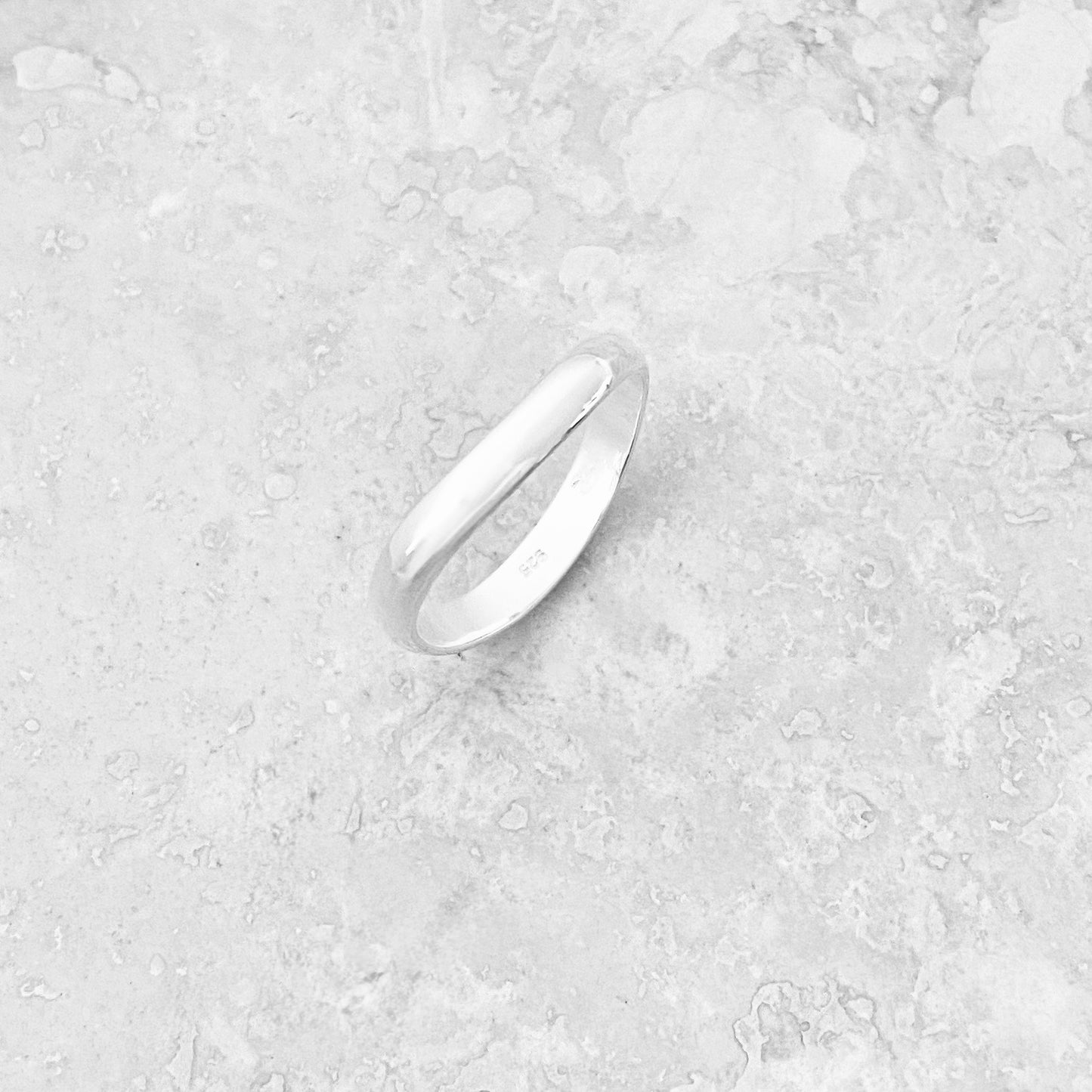 Sterling Silver High Polish 3mm Curve Band, Unisex Wedding Ring, Stackable Jewelry