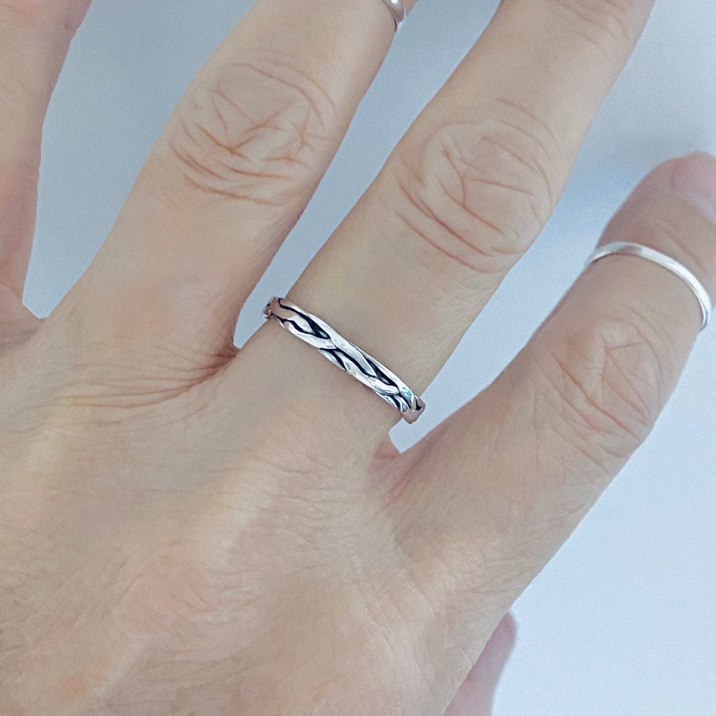 925 Sterling Silver Eternity Crazy Braid Ring | Twisted Rope Unisex Wedding Silver Bands