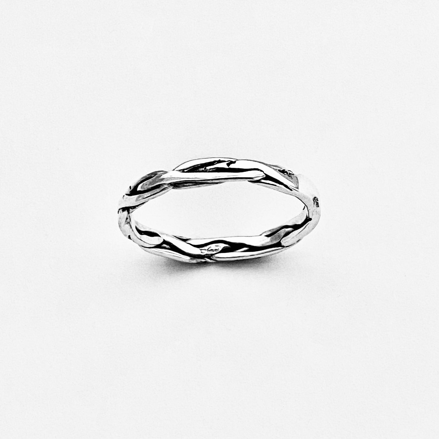 925 Sterling Silver Eternity Crazy Braid Ring | Twisted Rope Unisex Wedding Silver Bands