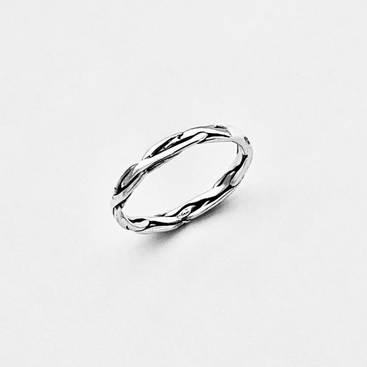 925 Sterling Silver Eternity Crazy Braid Ring | Twisted Rope Unisex Wedding Silver Bands