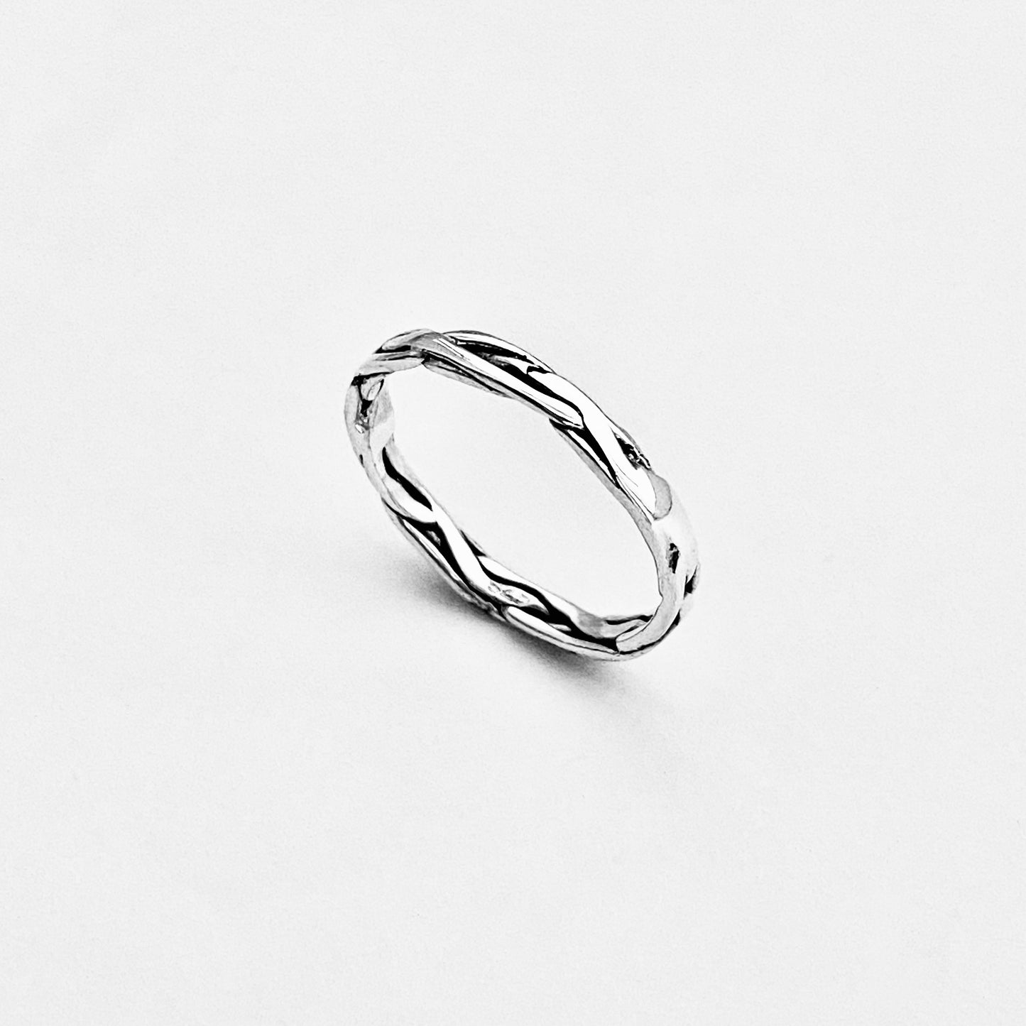 925 Sterling Silver Eternity Crazy Braid Ring | Twisted Rope Unisex Wedding Silver Bands