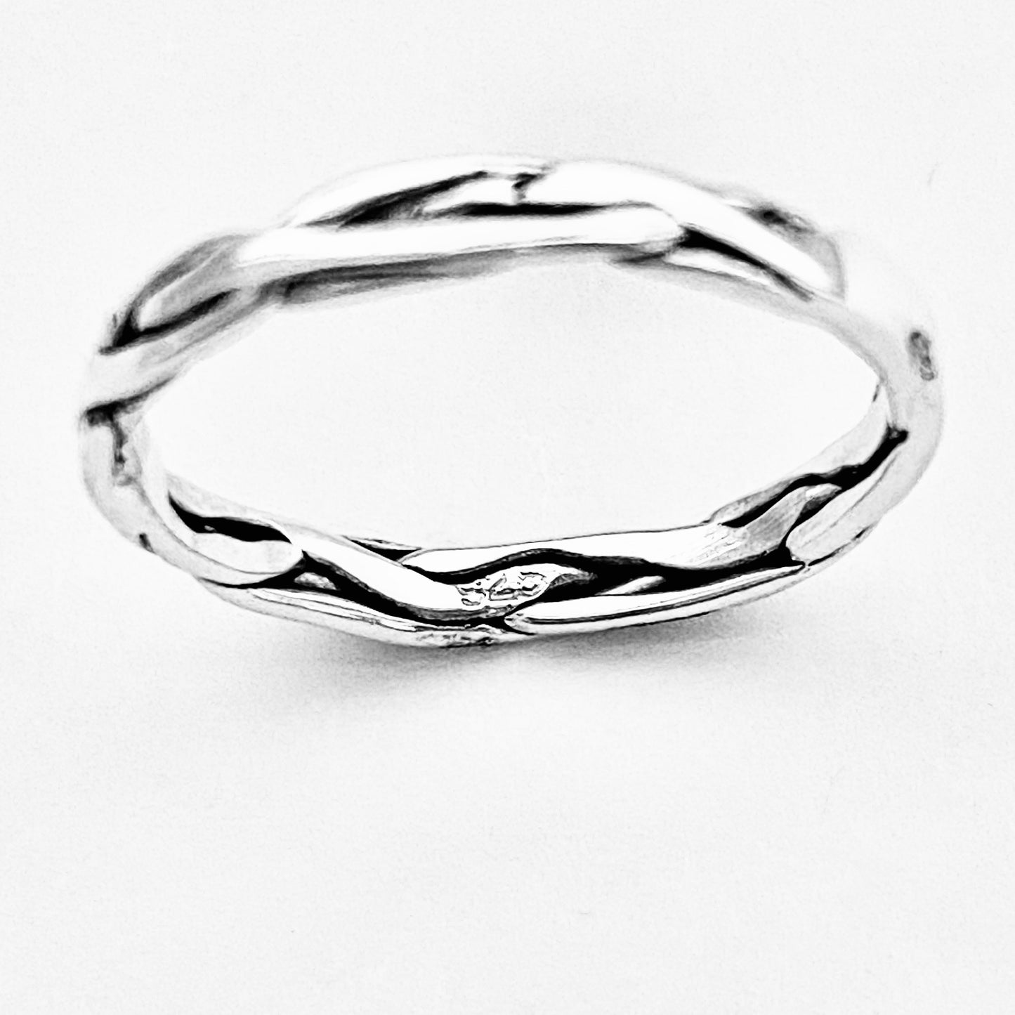 925 Sterling Silver Eternity Crazy Braid Ring | Twisted Rope Unisex Wedding Silver Bands