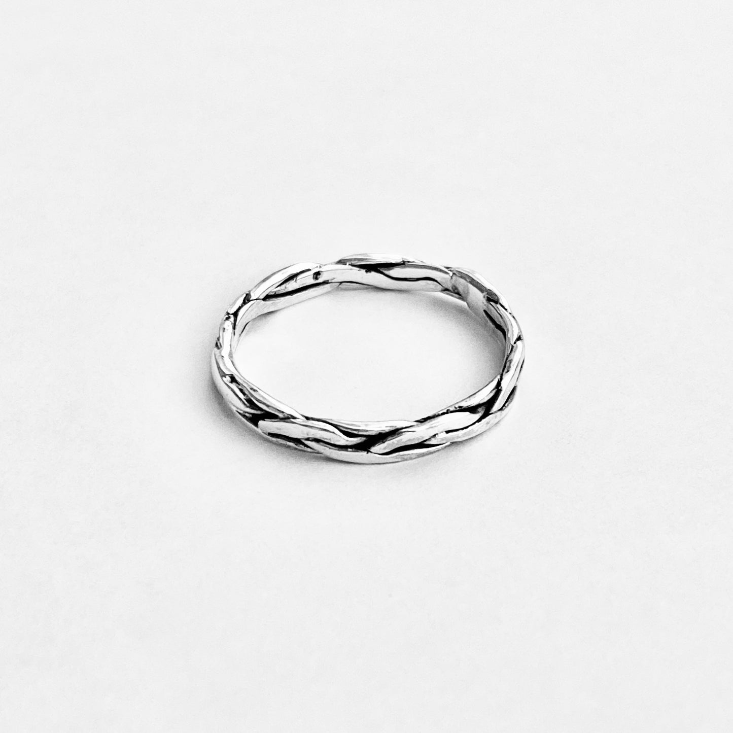 925 Sterling Silver Eternity Crazy Braid Ring | Twisted Rope Unisex Wedding Silver Bands