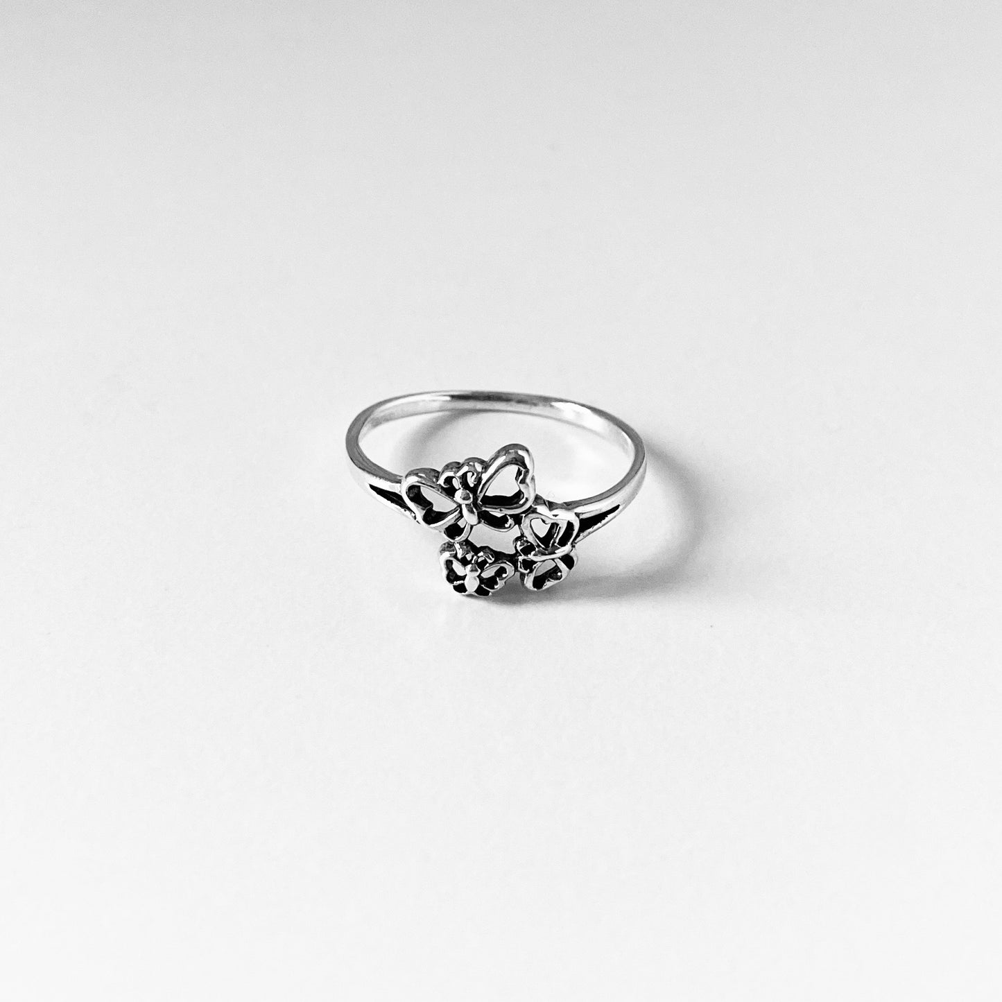 Sterling Silver Small Dainty Triple Butterfly Ring – Spirit Nature Minimalist Silver Rings