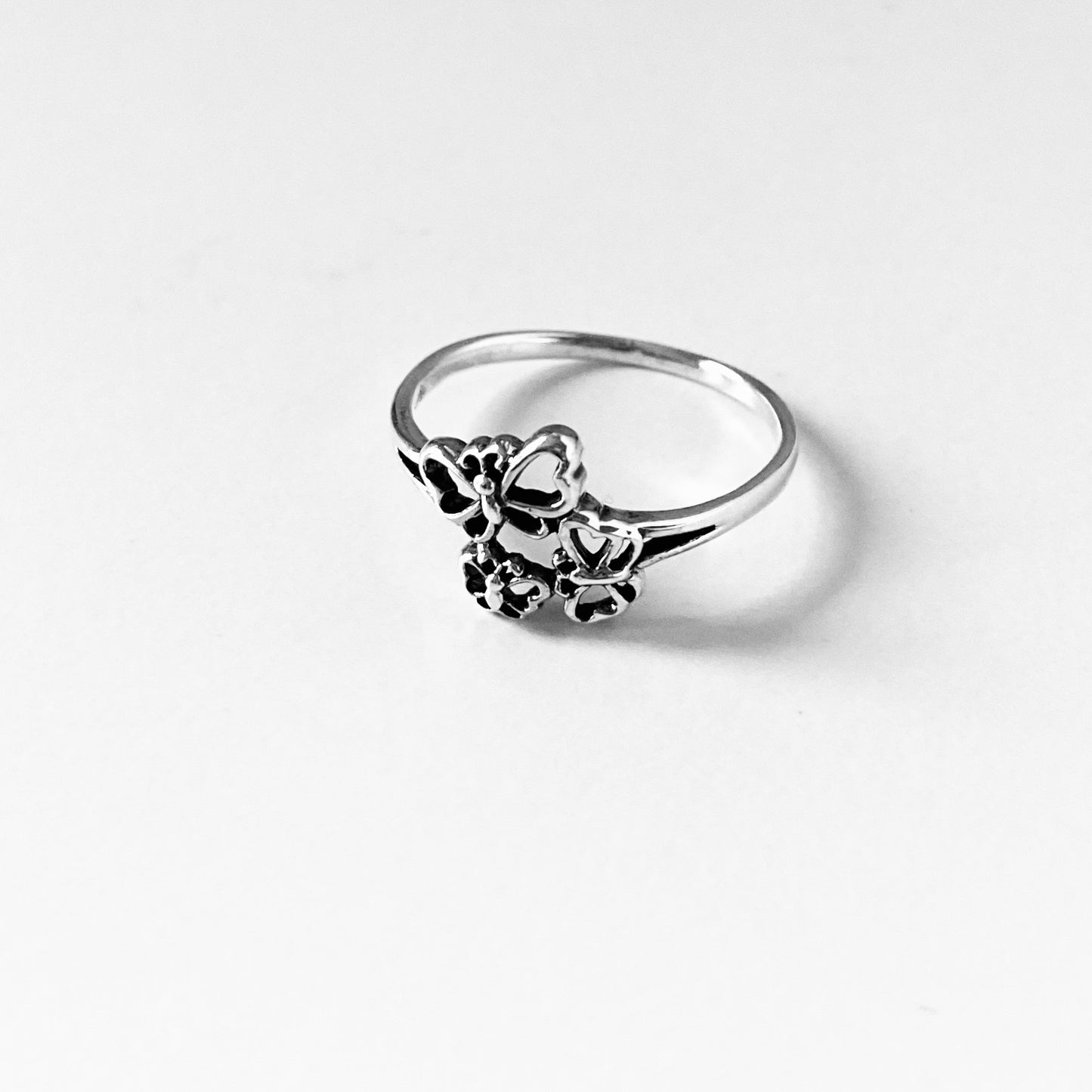 Sterling Silver Small Dainty Triple Butterfly Ring – Spirit Nature Minimalist Silver Rings