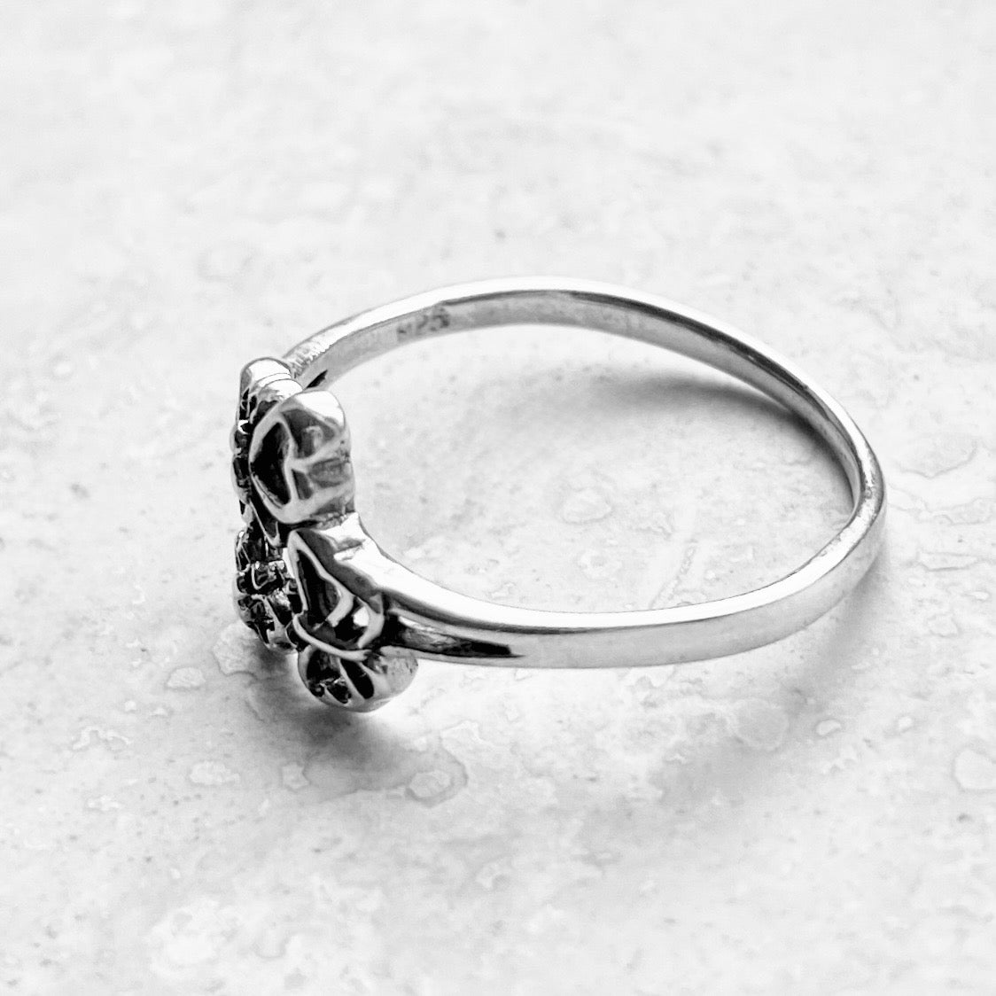 Sterling Silver Small Dainty Triple Butterfly Ring – Spirit Nature Minimalist Silver Rings