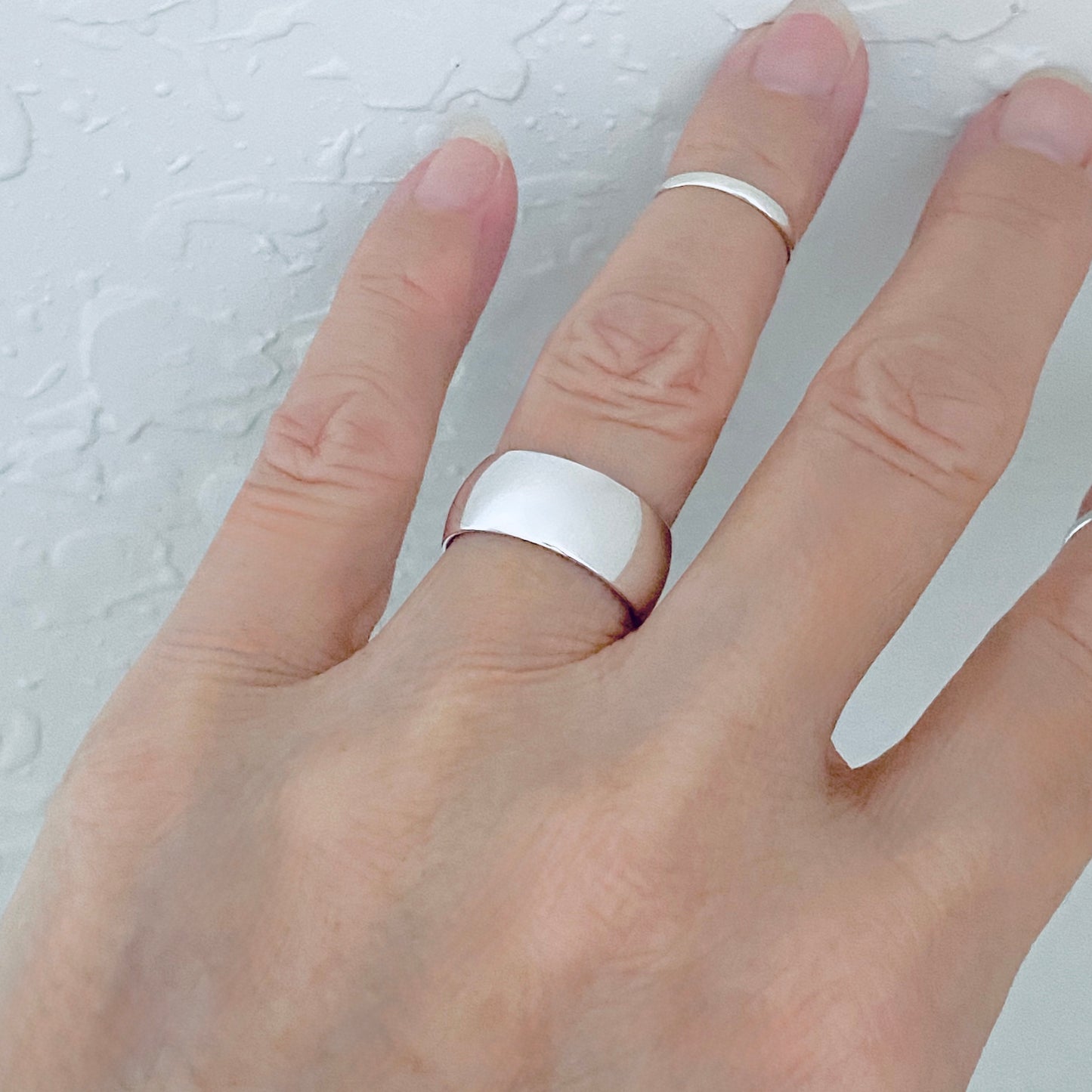 Sterling Silver Unisex High Polish 8MM Wedding Band, Stackable Ring, Silver Bands