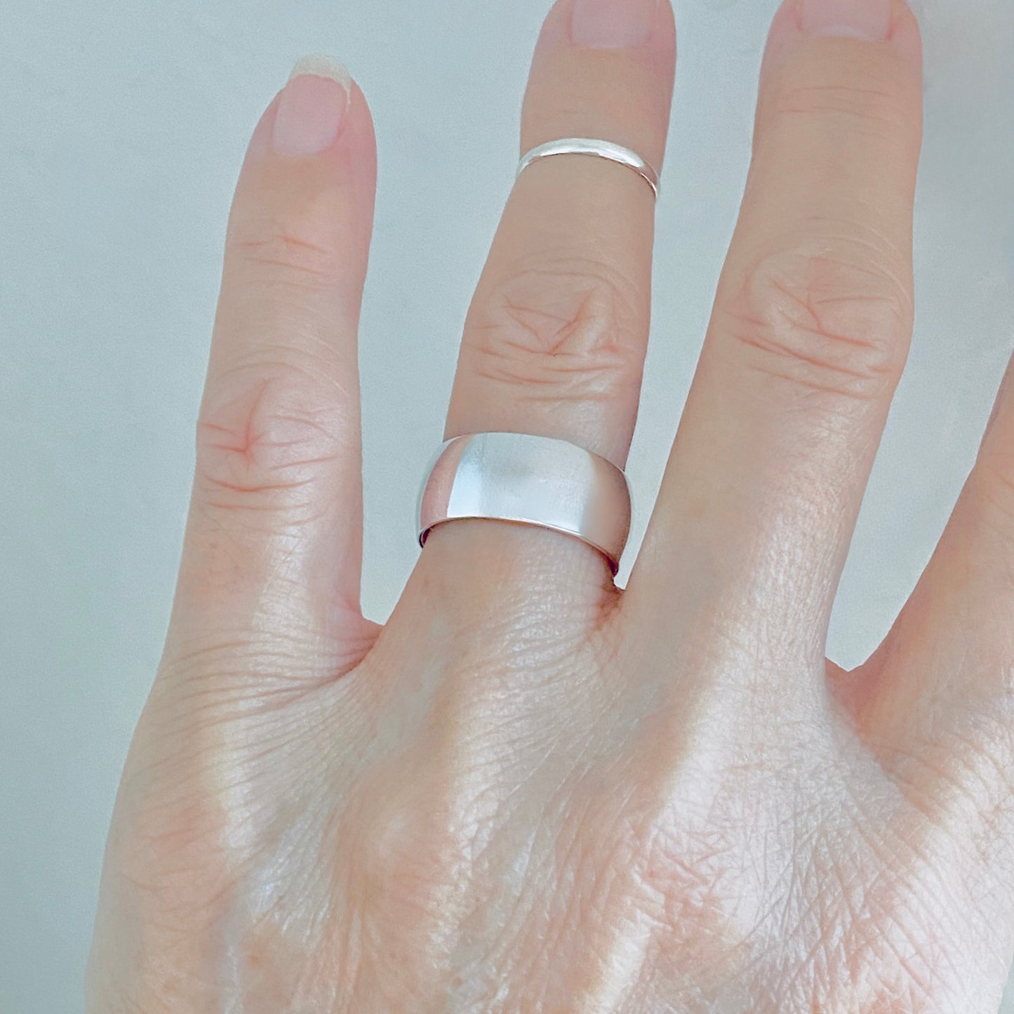 Sterling Silver Unisex High Polish 8MM Wedding Band, Stackable Ring, Silver Bands