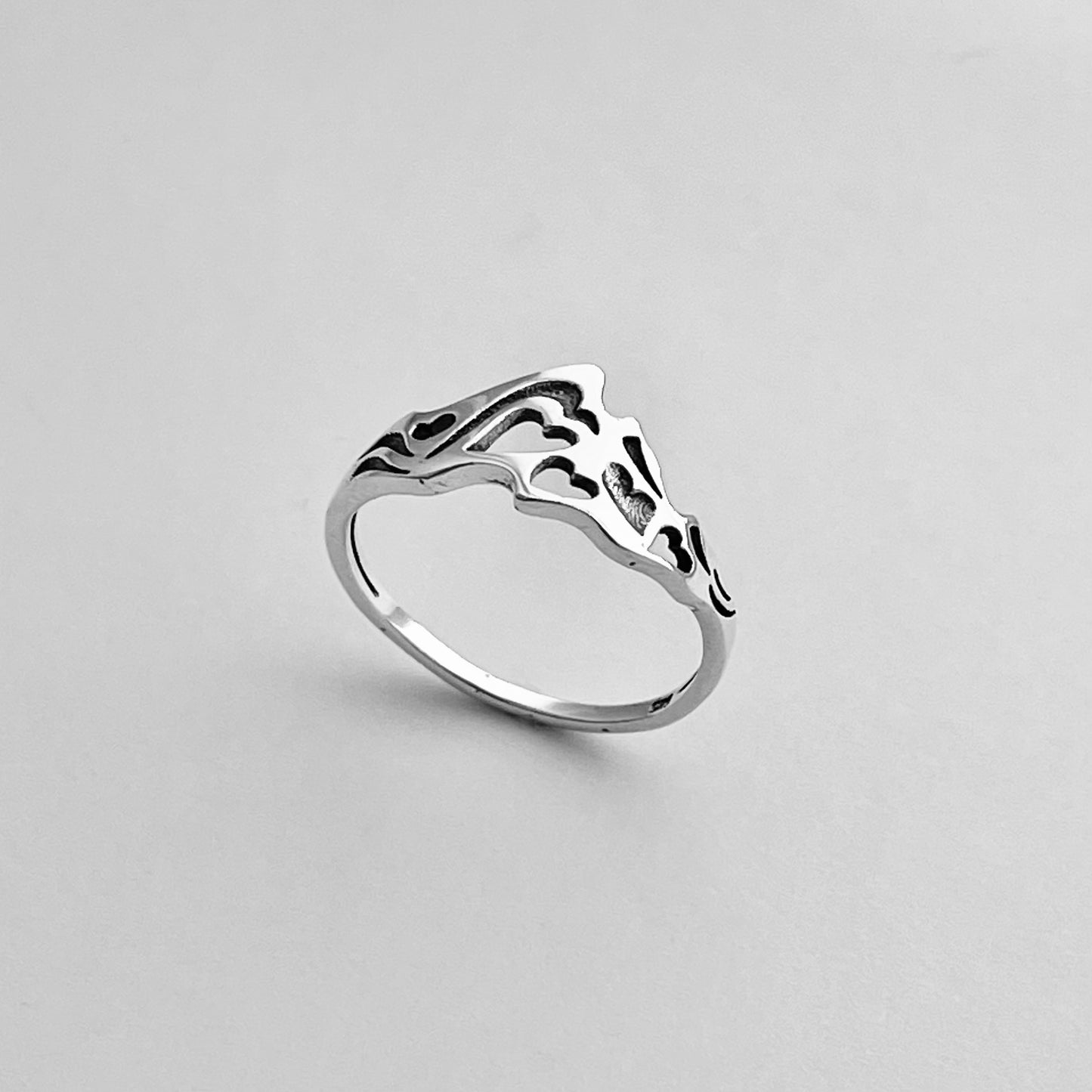 Sterling Silver Heart Mountain Ring, Desert Ring, Hiking Rings, Scenic