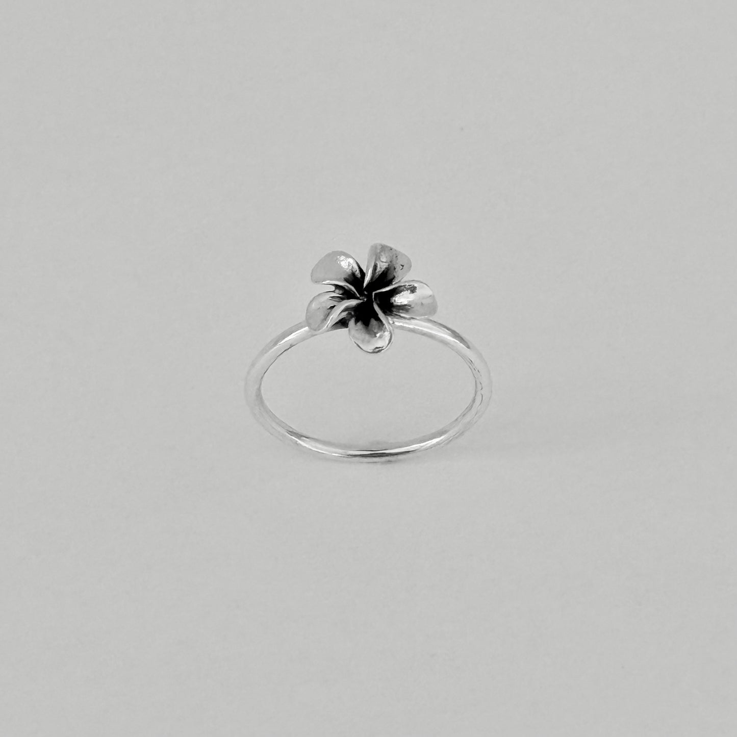 Sterling Silver Small Plumeria Ring, Hawaii Jewelry, Silver Flower Rings