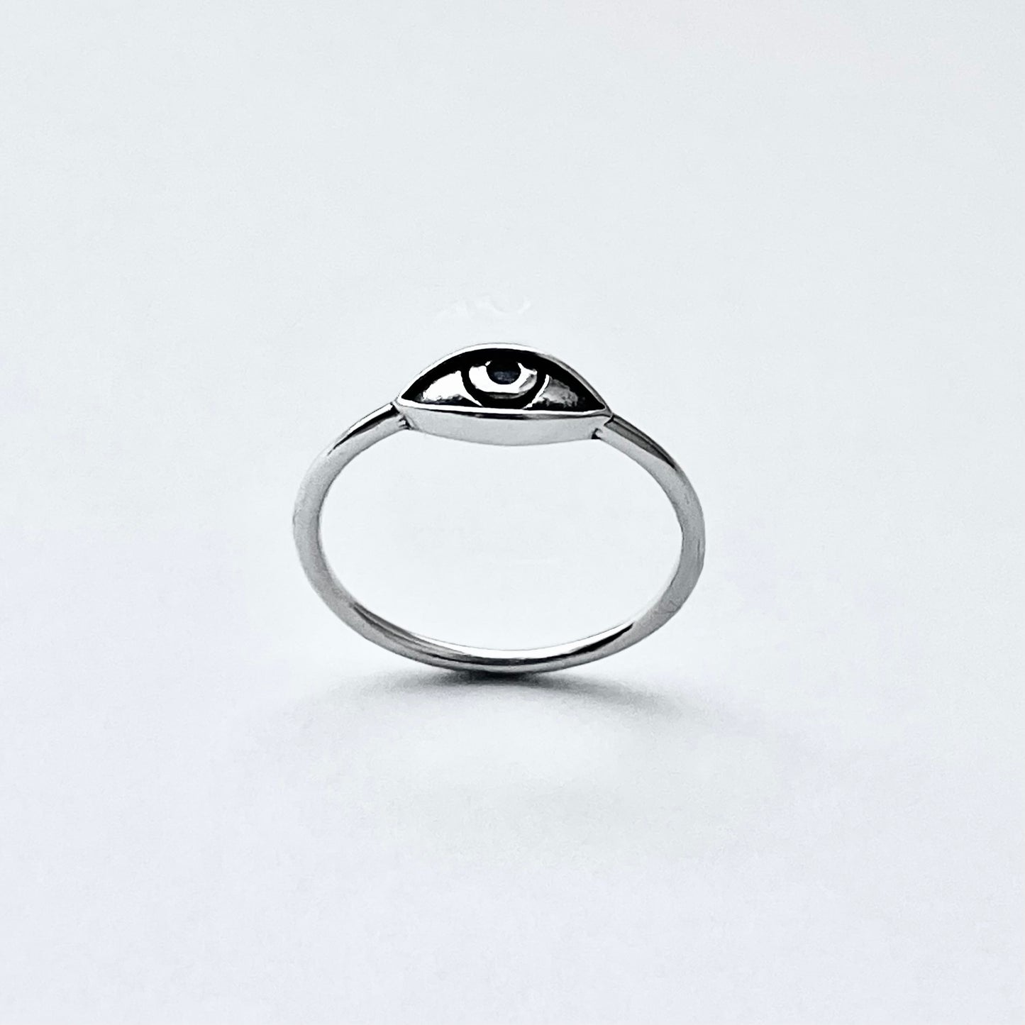 925 Sterling Silver Small Dainty Evil Eye Ring | All Seeing Eye Protector Silver Rings