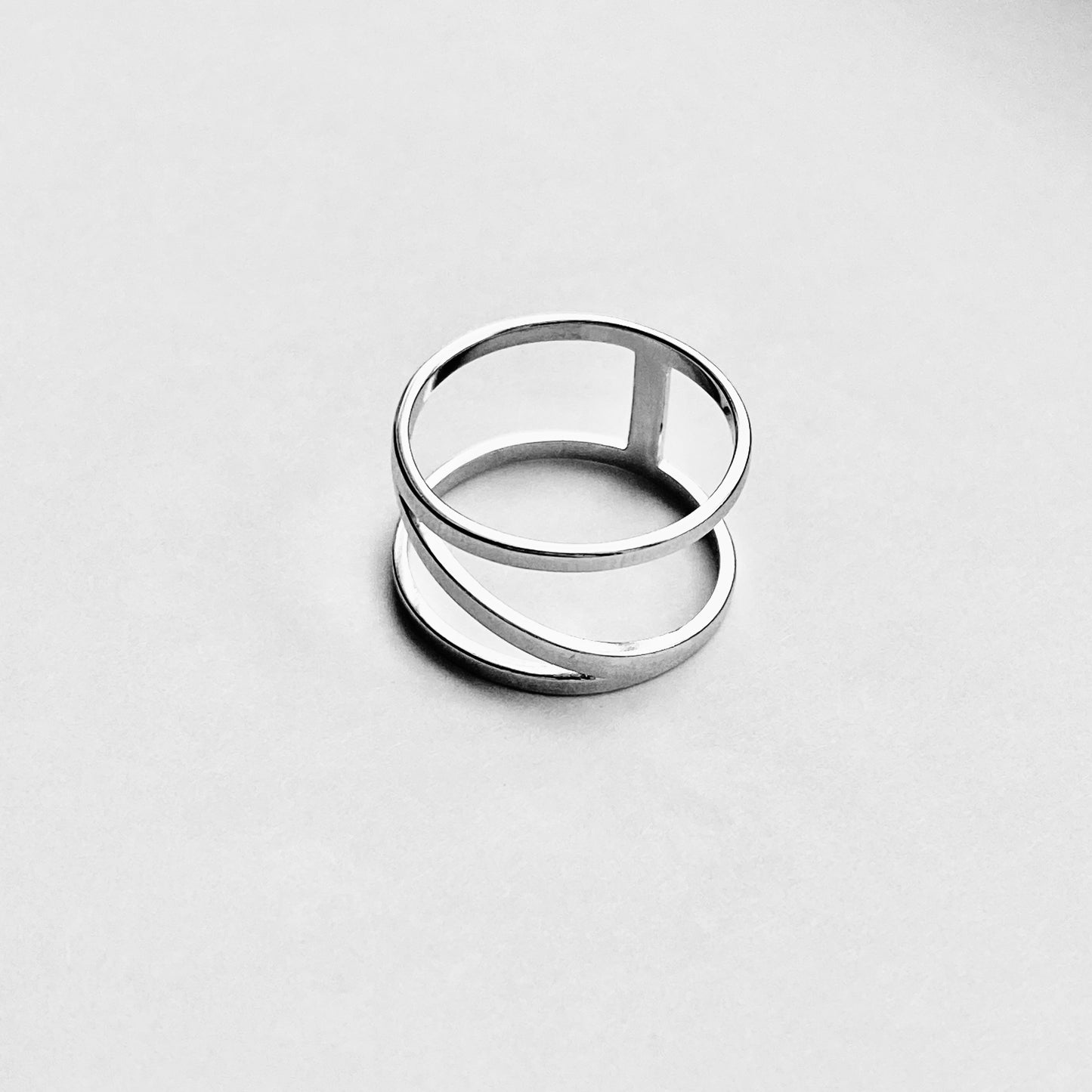 925 Sterling Silver Caged H Ring | Delicate Boho Silver Band Rings