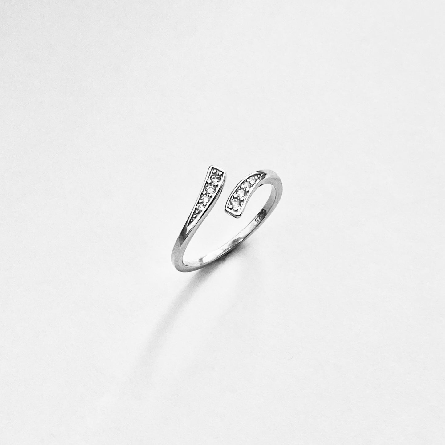 925 Sterling Silver Delicate Wraparound CZ Ring | Teardrop Dainty Silver Ring