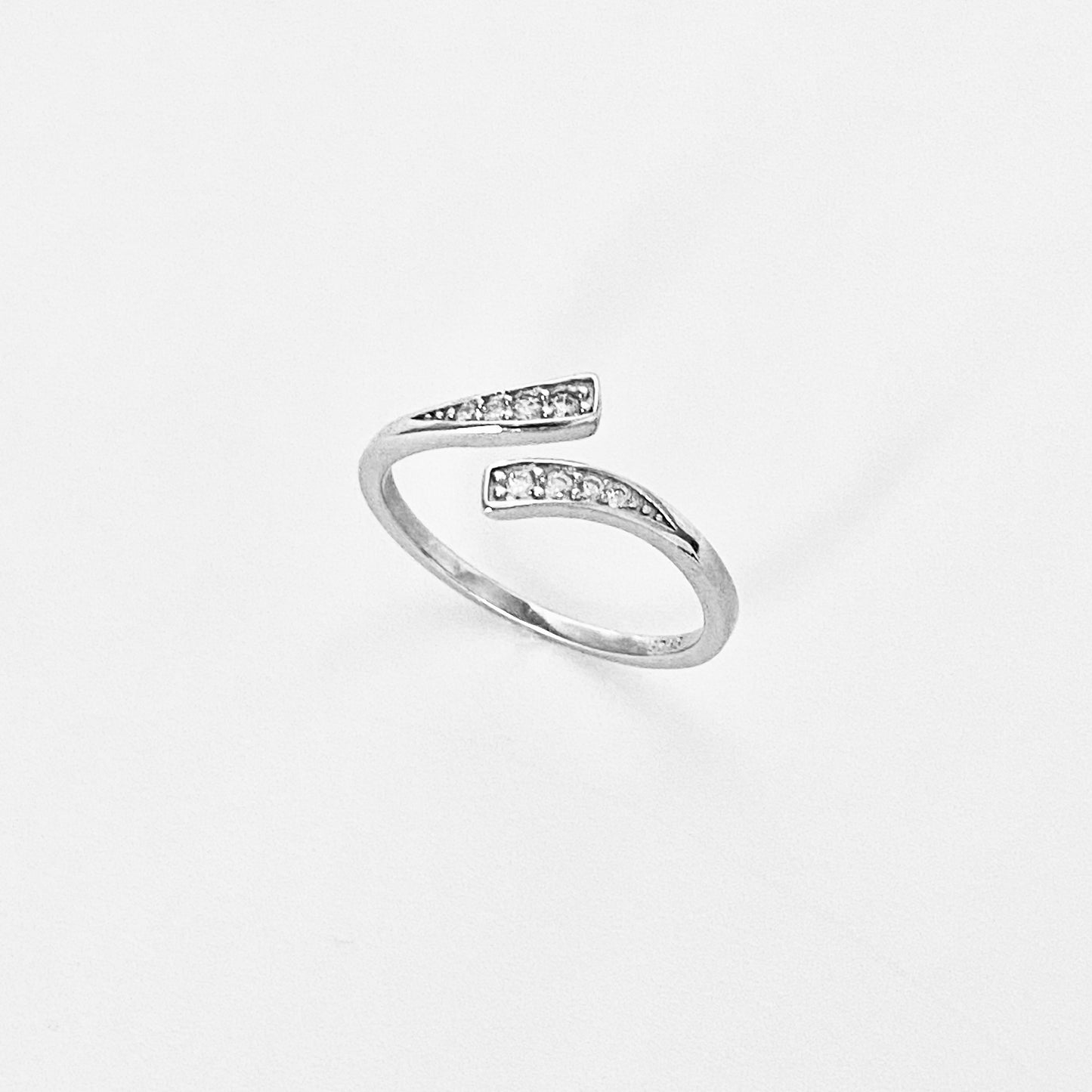 925 Sterling Silver Delicate Wraparound CZ Ring | Teardrop Dainty Silver Ring