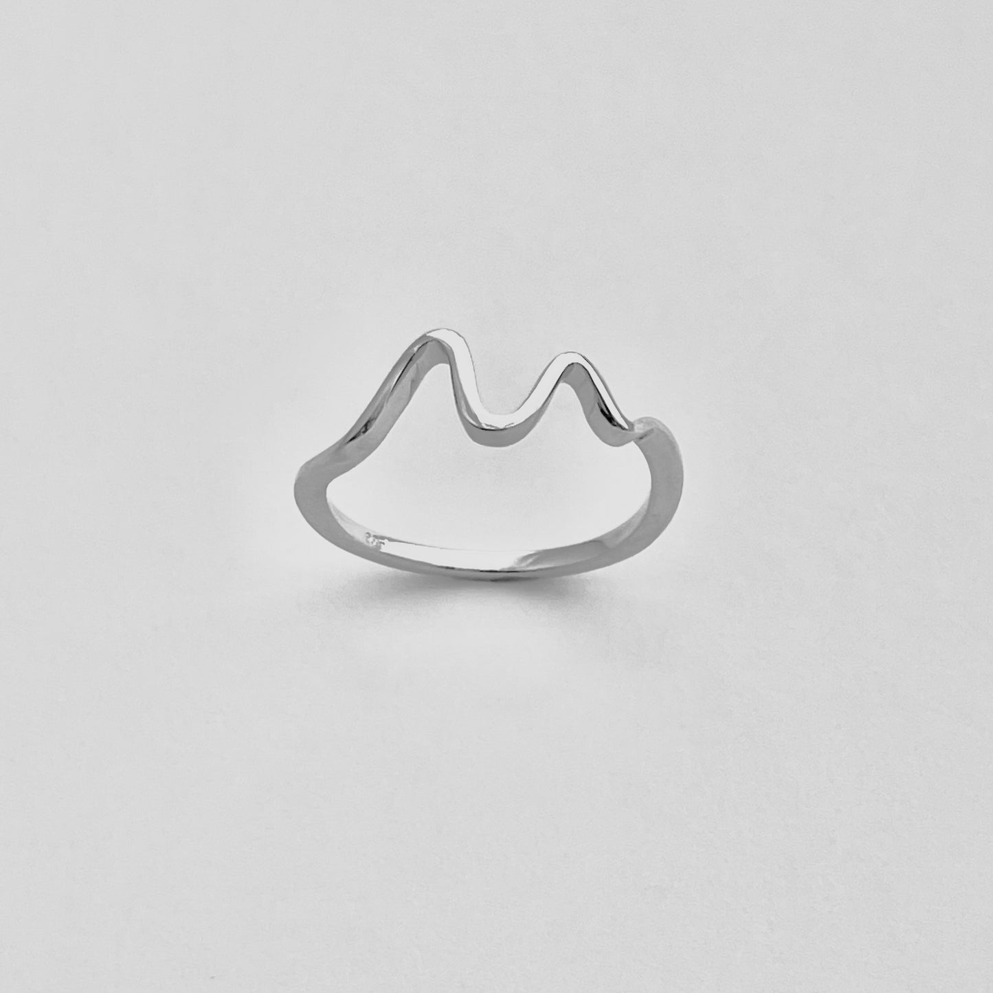 Sterling Silver Minimalist Wave Ring – Zigzag Ocean Stackable Silver Rings