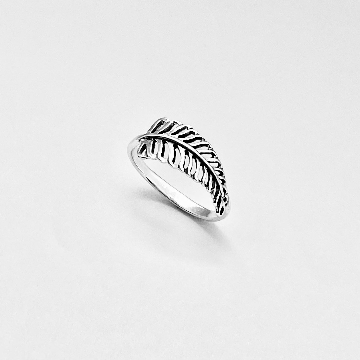 925 Sterling Silver Small Palm Leaf Ring | Dainty Tree of Life Nature Silver Rings
