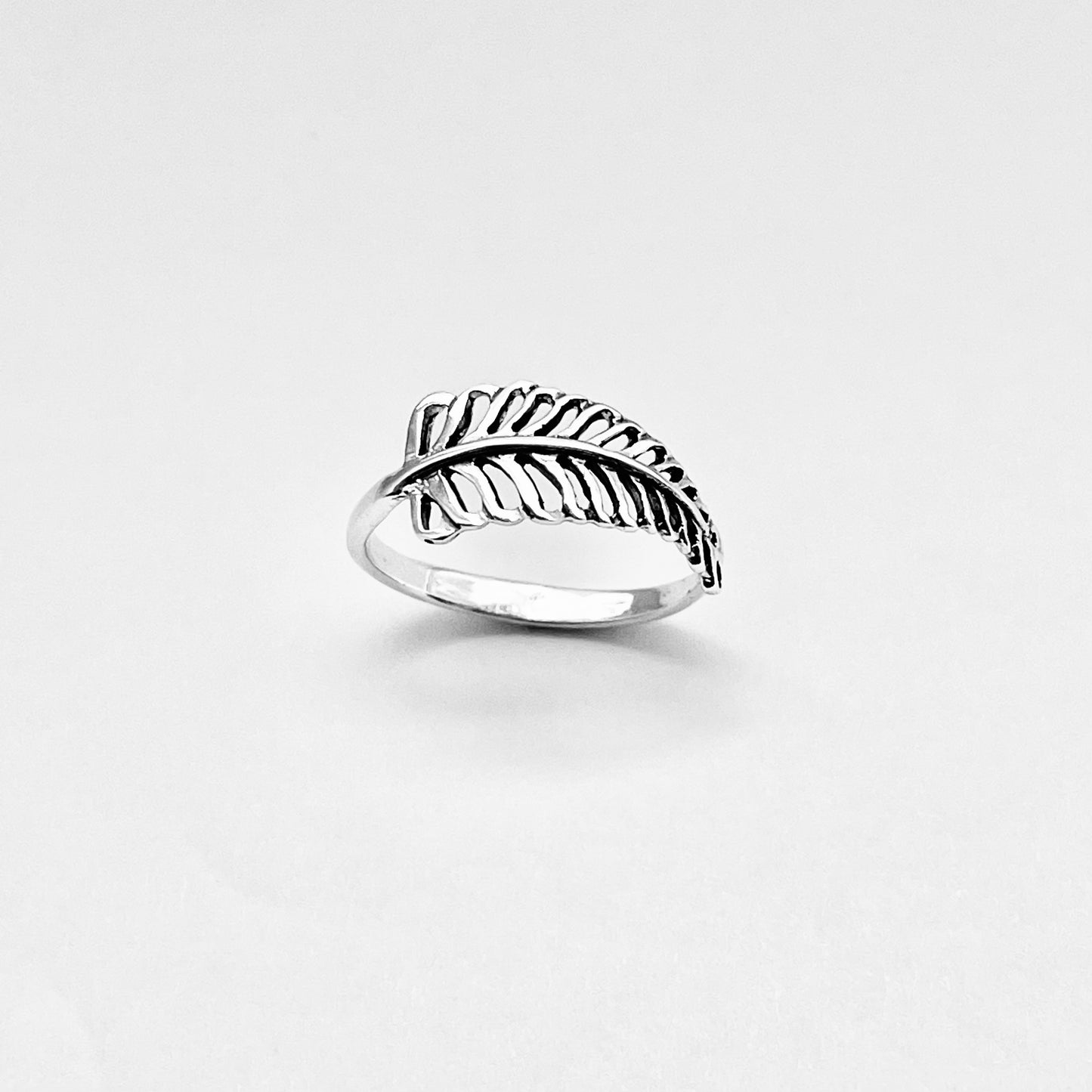 925 Sterling Silver Small Palm Leaf Ring | Dainty Tree of Life Nature Silver Rings