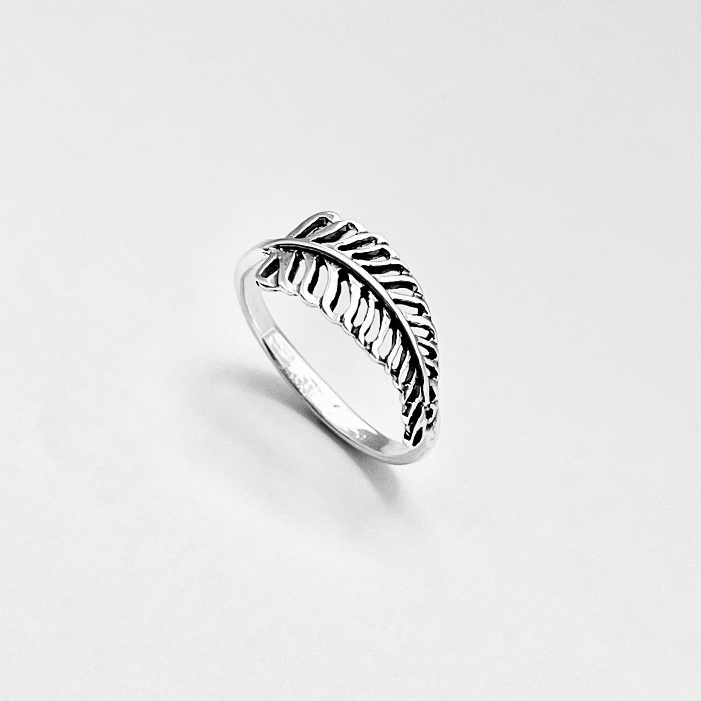 925 Sterling Silver Small Palm Leaf Ring | Dainty Tree of Life Nature Silver Rings