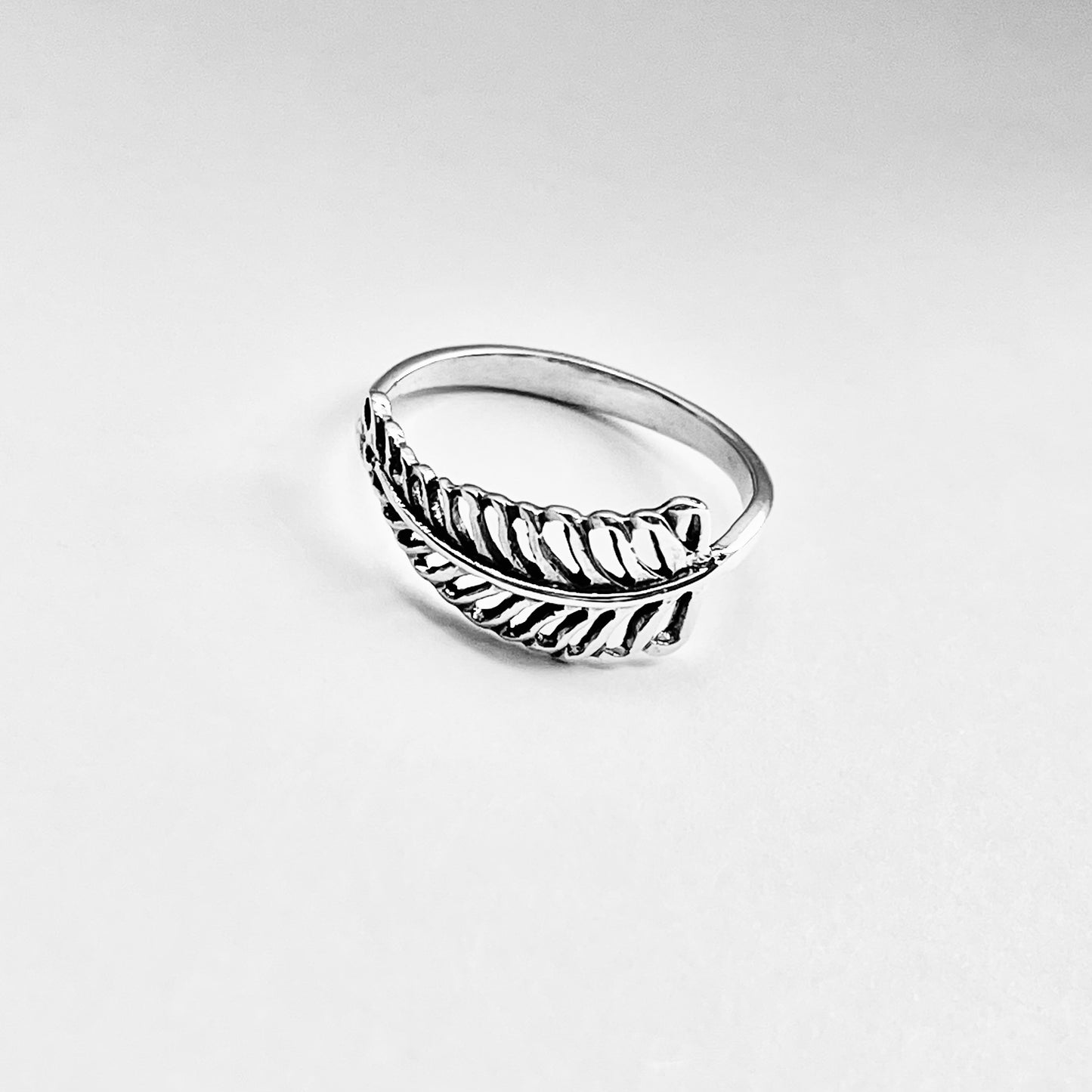925 Sterling Silver Small Palm Leaf Ring | Dainty Tree of Life Nature Silver Rings