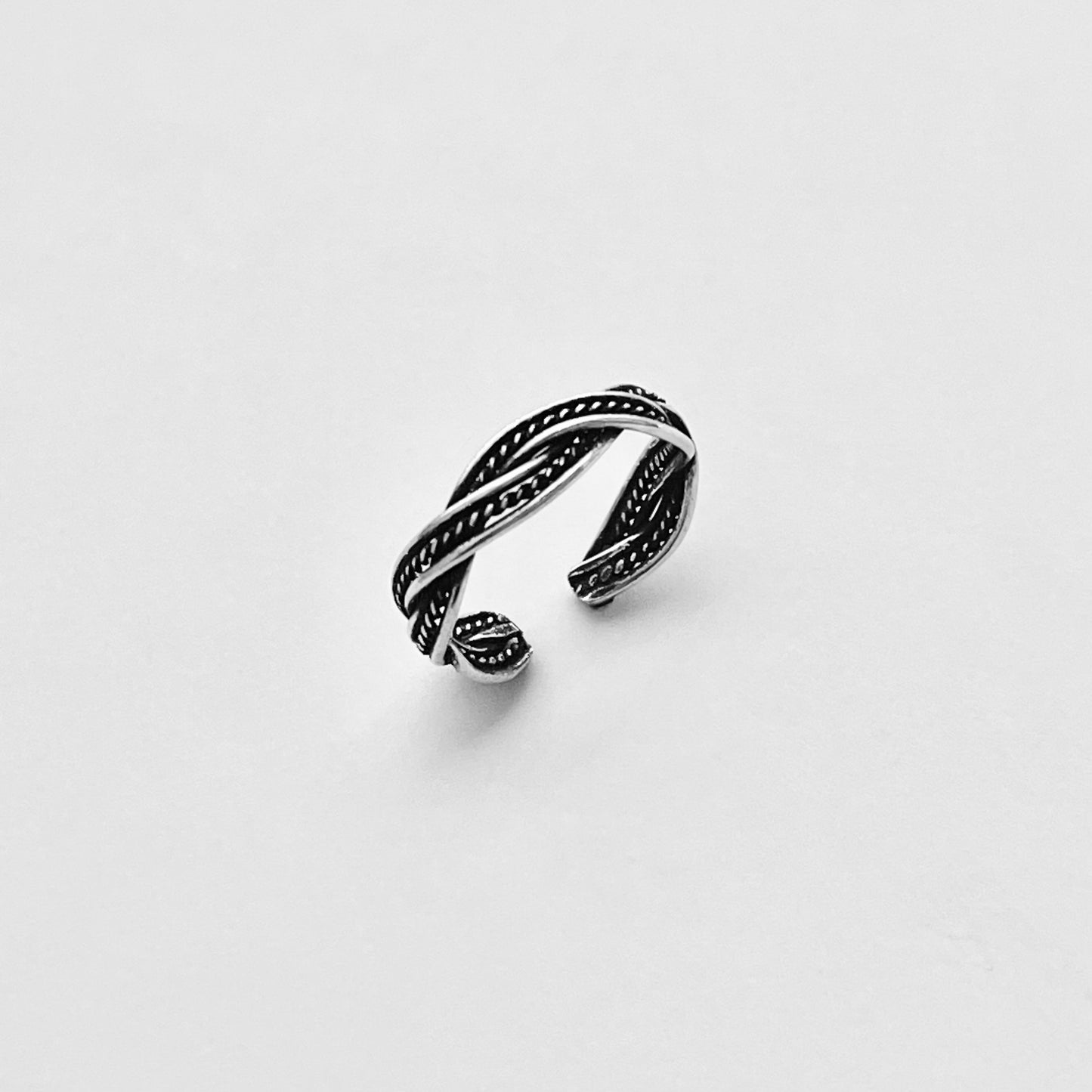 Sterling Silver Braided Weave Toe Ring, Silver Rings, Braid Ring