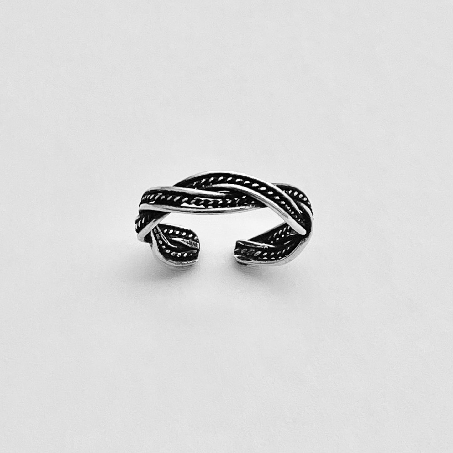 Sterling Silver Braided Weave Toe Ring, Silver Rings, Braid Ring