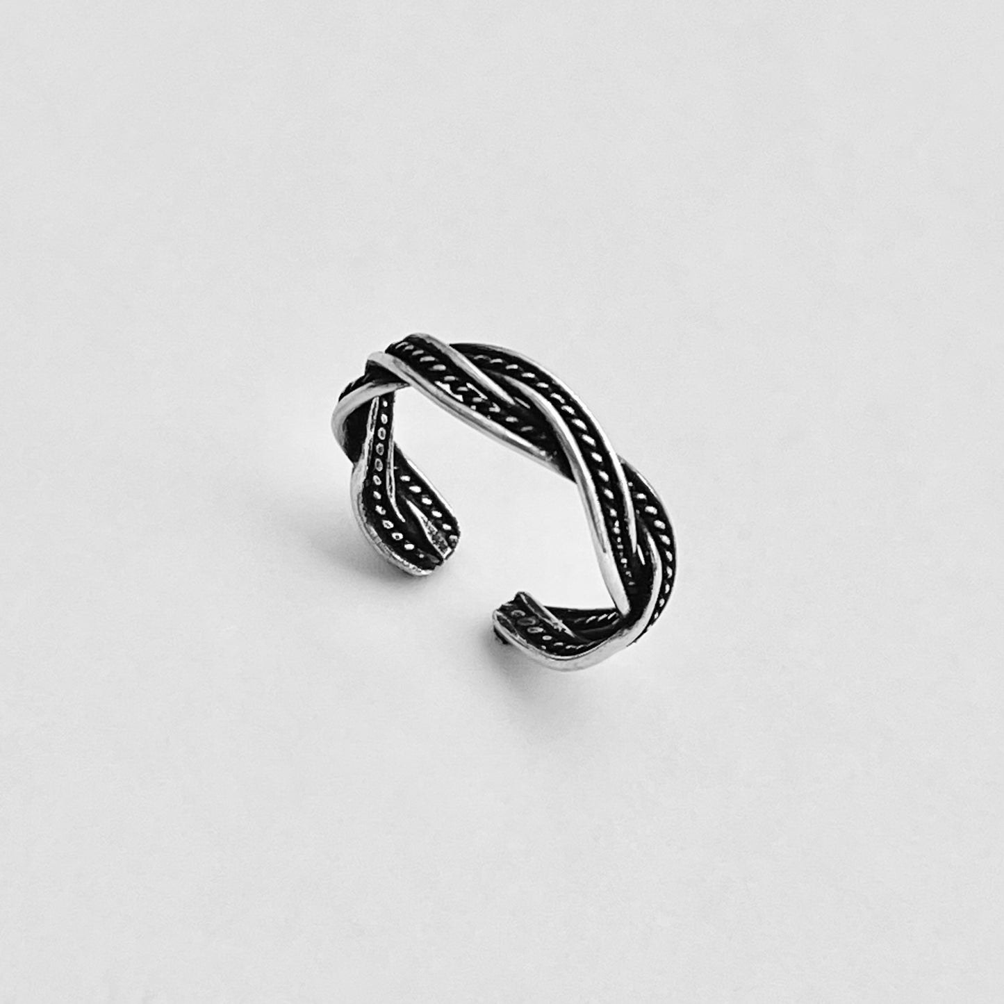 Sterling Silver Braided Weave Toe Ring, Silver Rings, Braid Ring