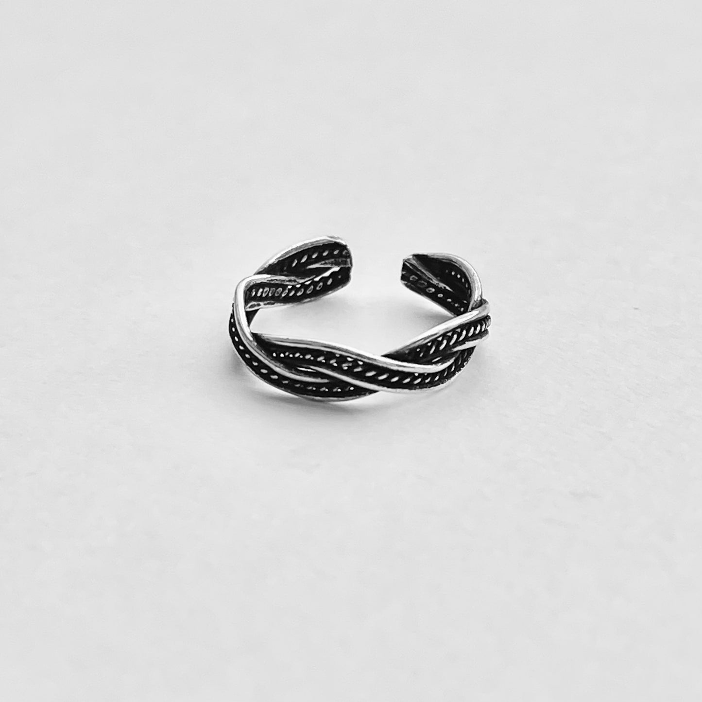 Sterling Silver Braided Weave Toe Ring, Silver Rings, Braid Ring