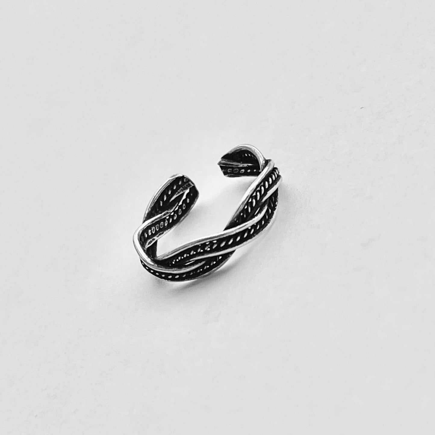 Sterling Silver Braided Weave Toe Ring, Silver Rings, Braid Ring