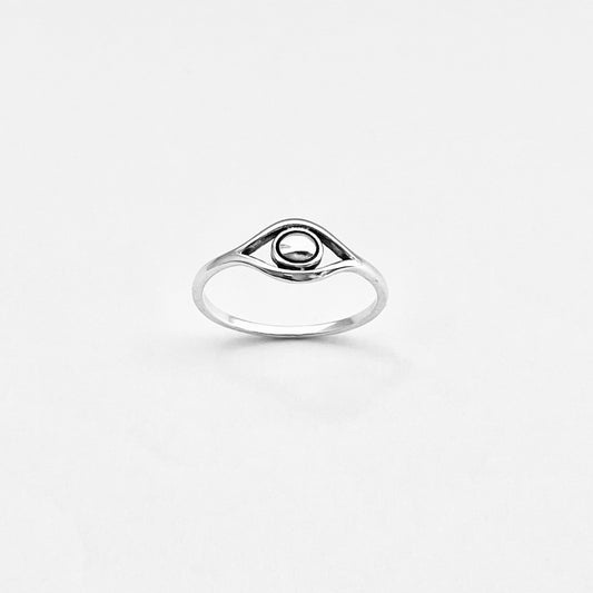 925 Sterling Silver Simple Eye Ring | Evil Eye Protection Silver Rings