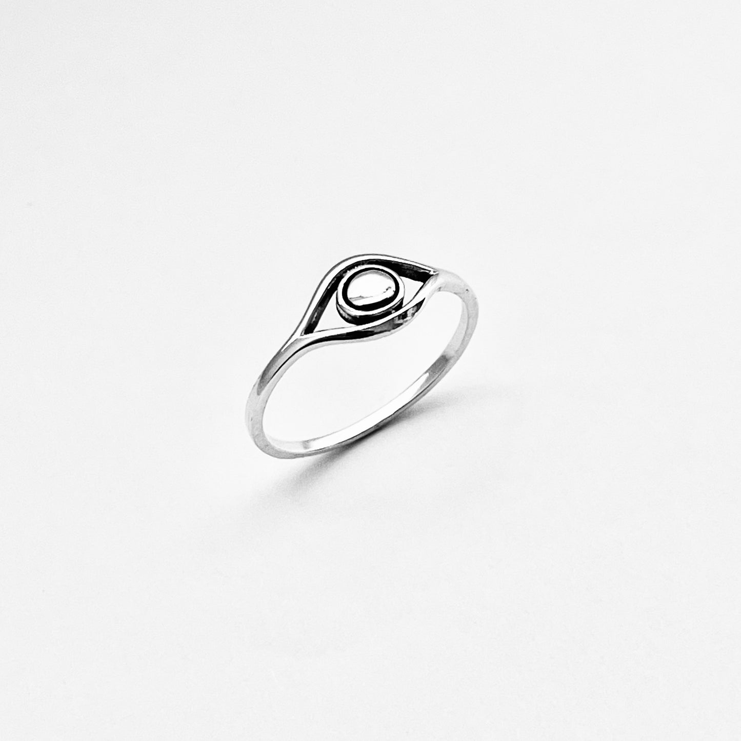 925 Sterling Silver Simple Eye Ring | Evil Eye Protection Silver Rings