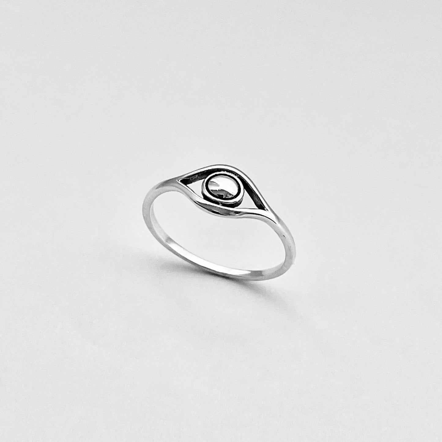 Sterling Silver Simple Eye Ring, All Seeing Eye Ring, Evil Eye Rings, Protector Ring