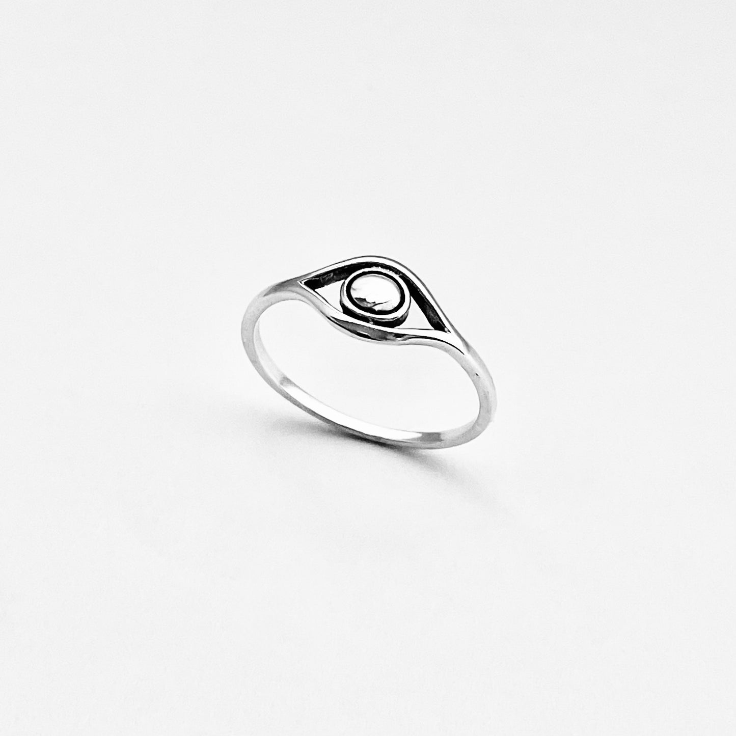 925 Sterling Silver Simple Eye Ring | Evil Eye Protection Silver Rings