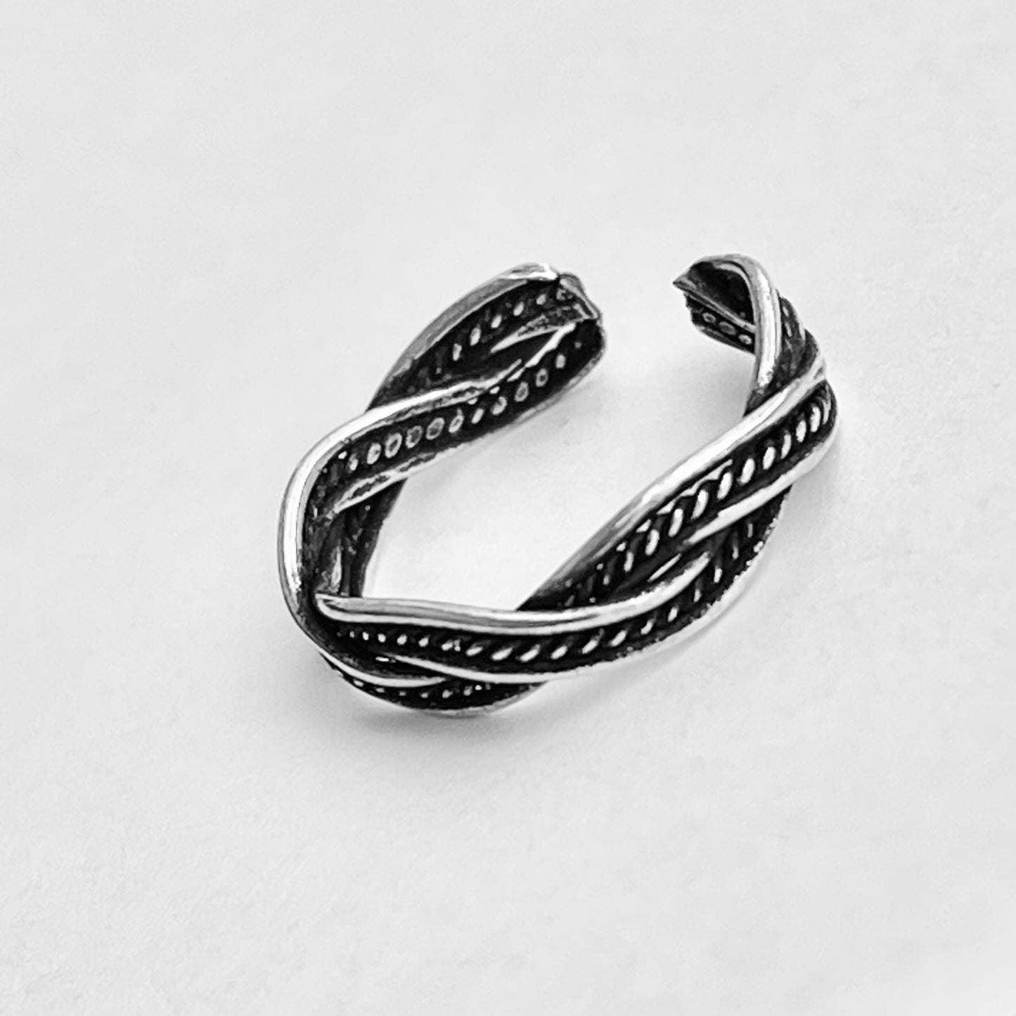 Sterling Silver Braided Weave Toe Ring, Silver Rings, Braid Ring