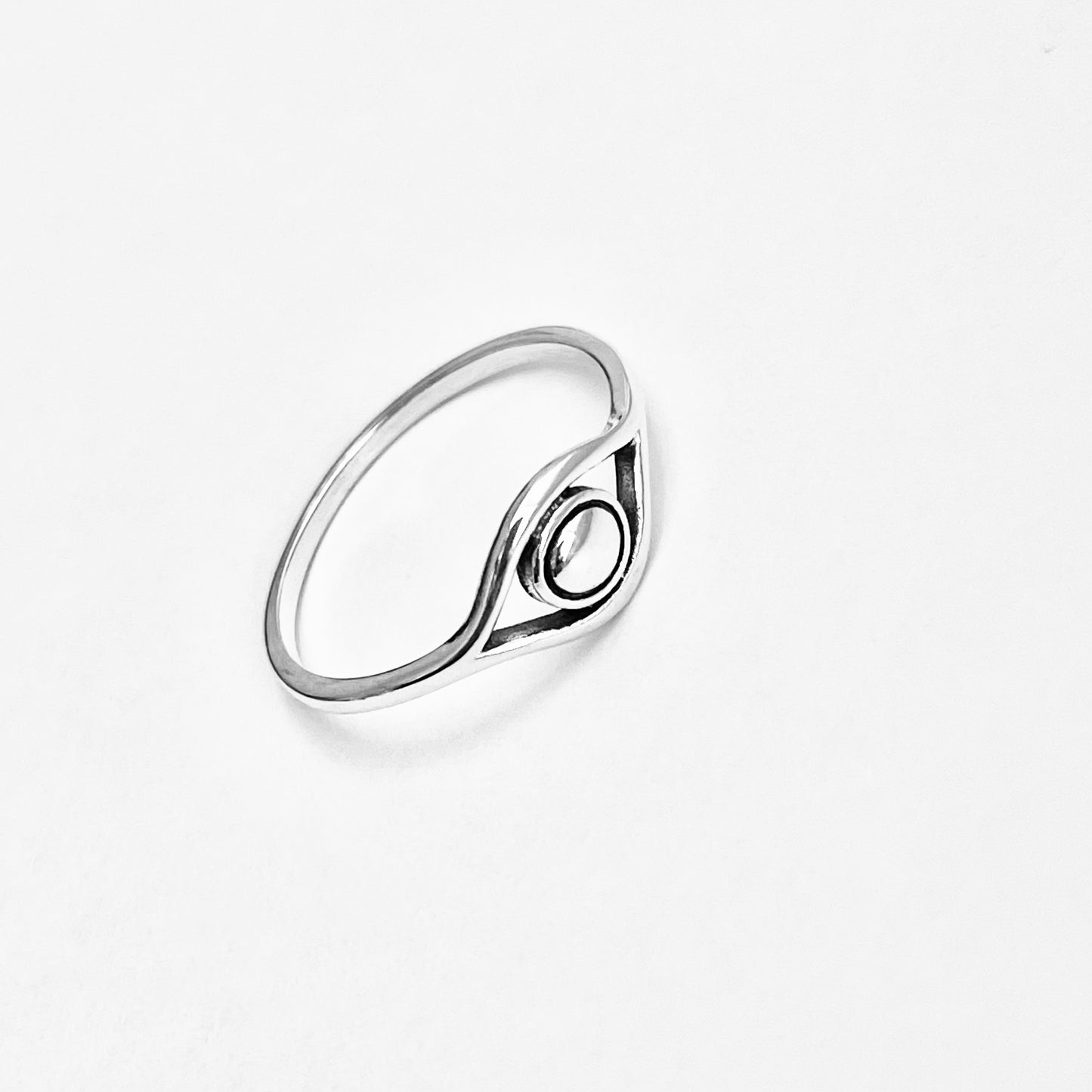 925 Sterling Silver Simple Eye Ring | Evil Eye Protection Silver Rings