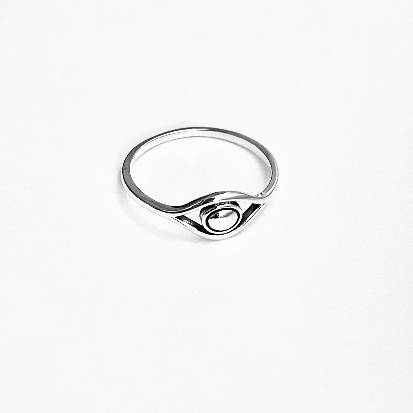 925 Sterling Silver Simple Eye Ring | Evil Eye Protection Silver Rings