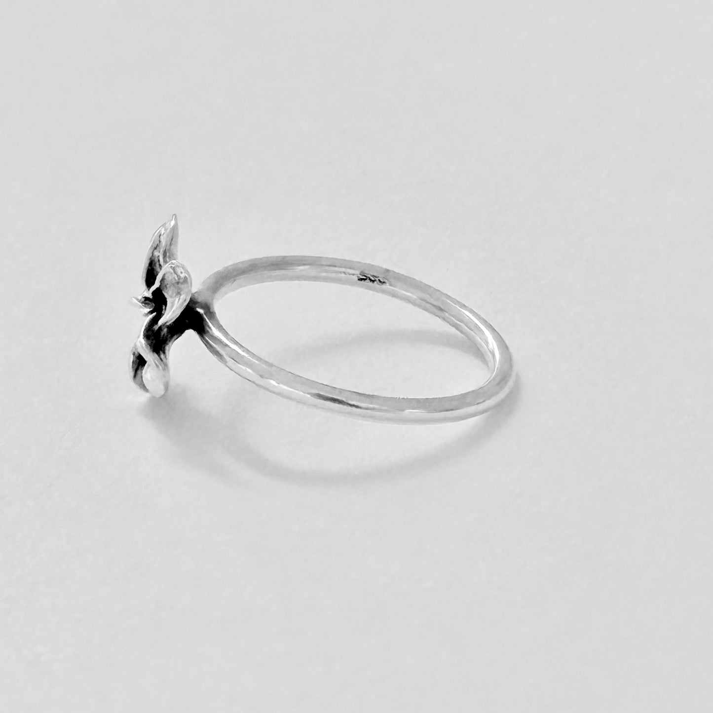 Sterling Silver Small Plumeria Ring, Hawaii Jewelry, Silver Flower Rings