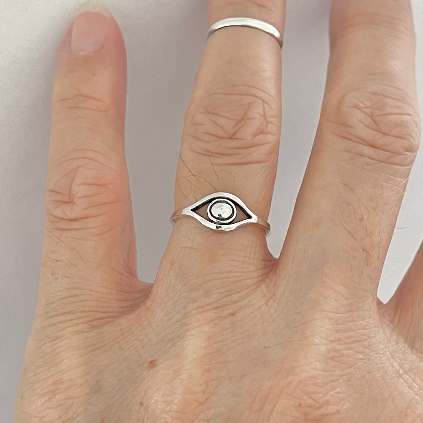 Sterling Silver Simple Eye Ring, All Seeing Eye Ring, Evil Eye Rings, Protector Ring