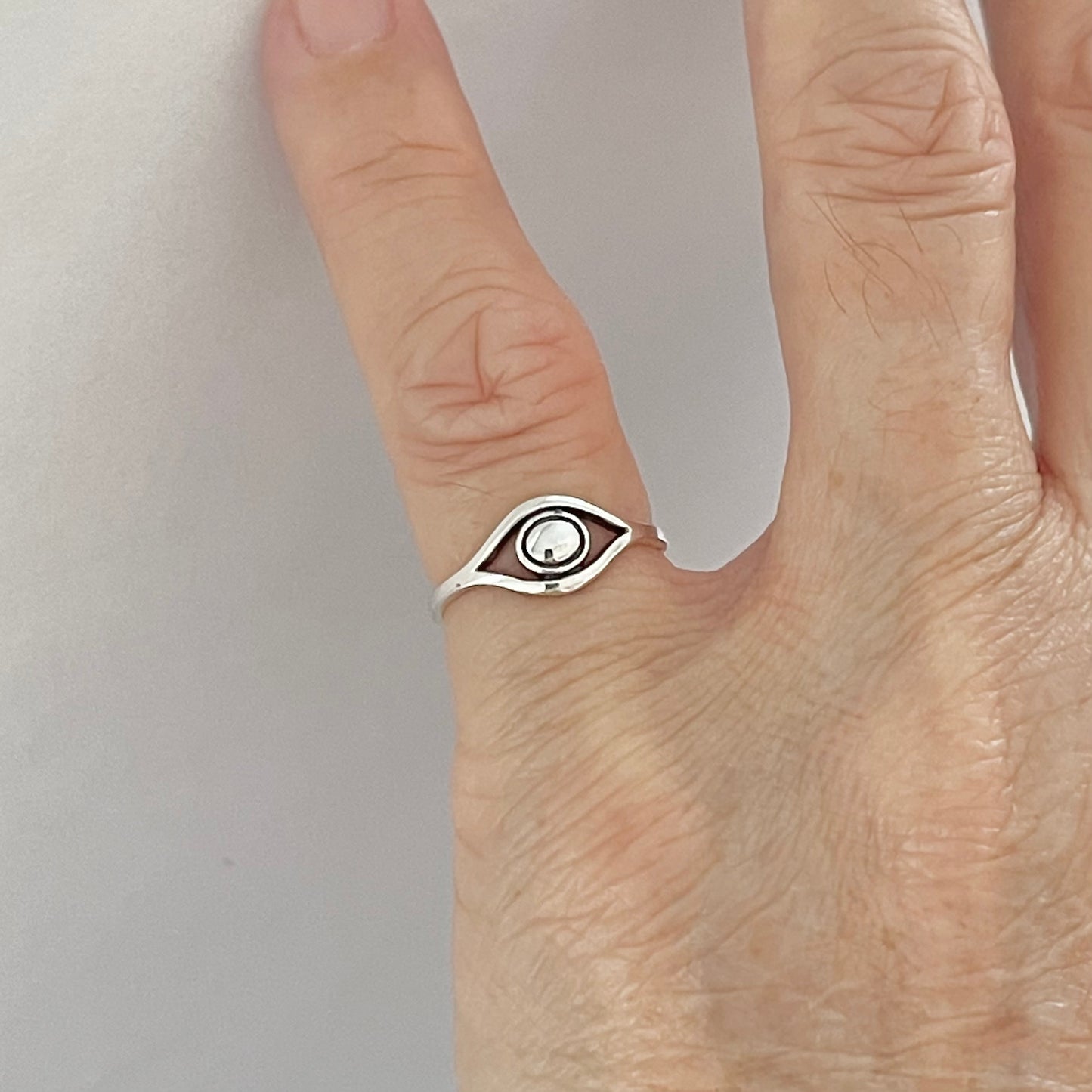 Sterling Silver Simple Eye Ring, All Seeing Eye Ring, Evil Eye Rings, Protector Ring